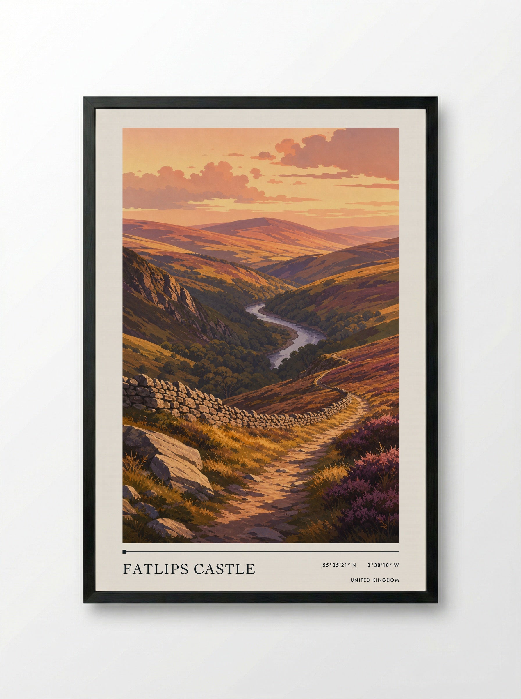 Fatlips United Kingdom Travel Poster - Framed Print Black