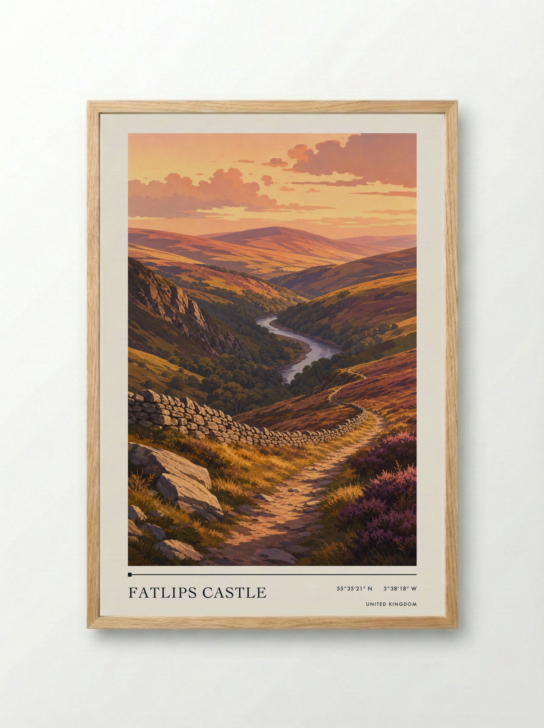 Fatlips United Kingdom Travel Poster - Framed Print Wood