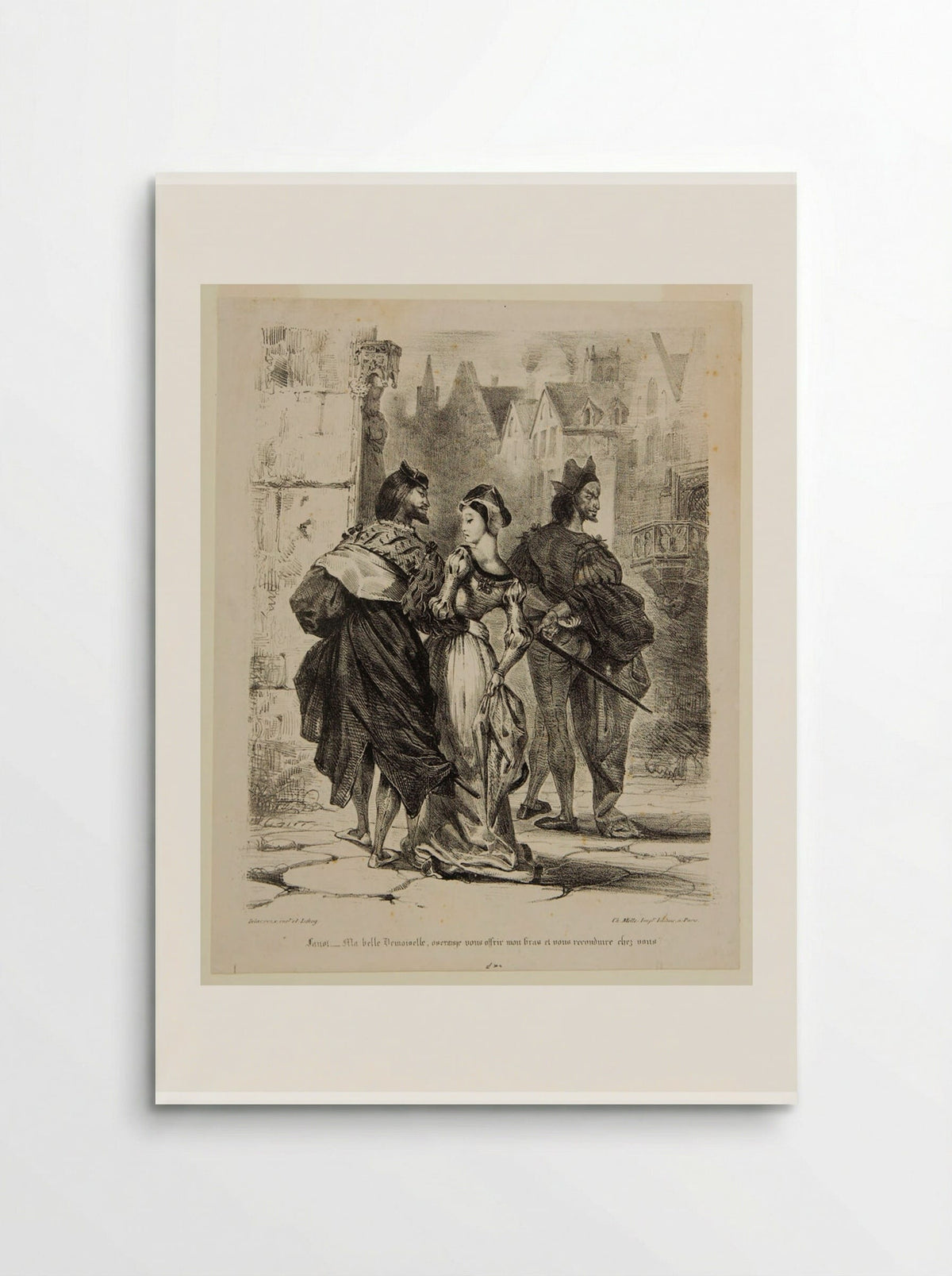 Faust Attempting to Seduce Marguerite - Ferdinand-Victor-Eugène Delacroix - Poster