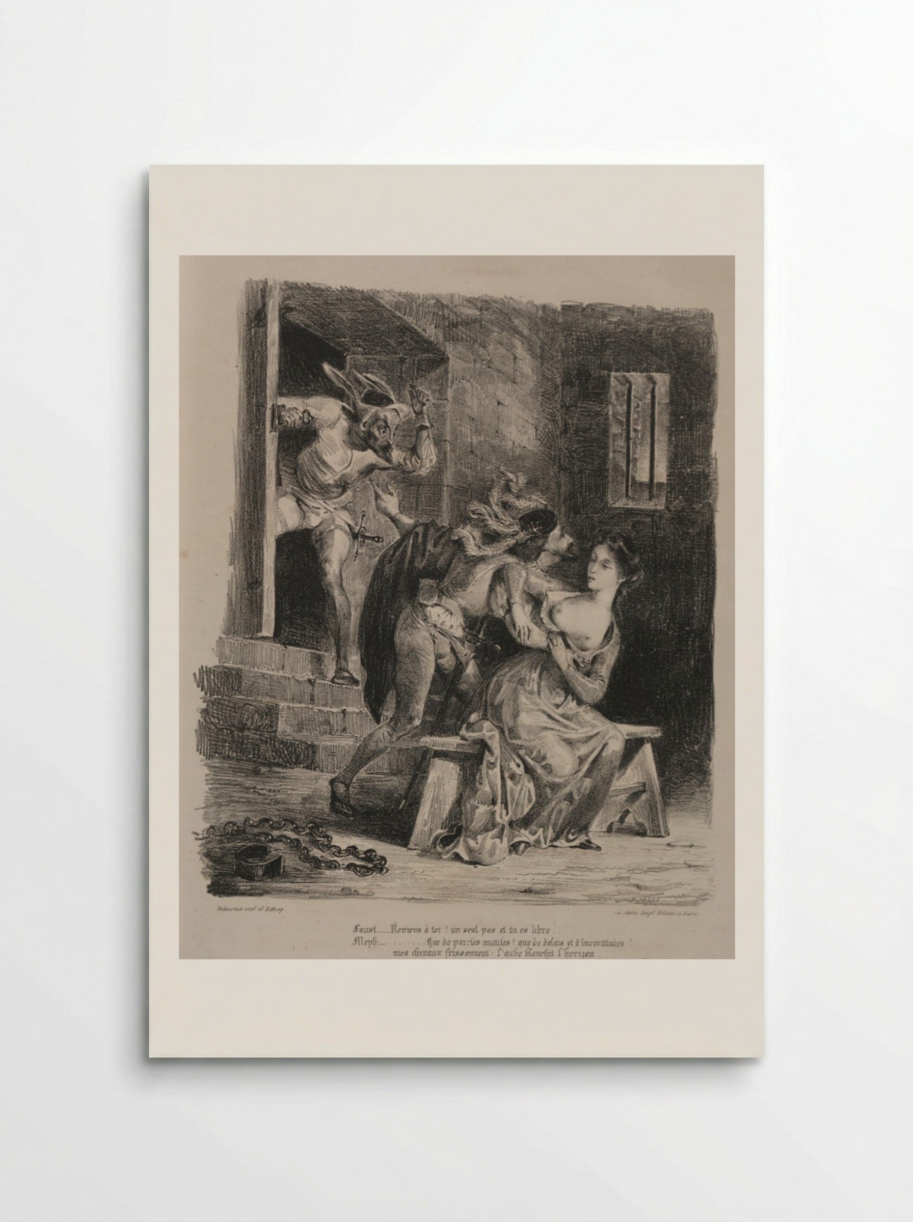 Faust in the Prison of Marguerite - Eugène Delacroix - Poster
