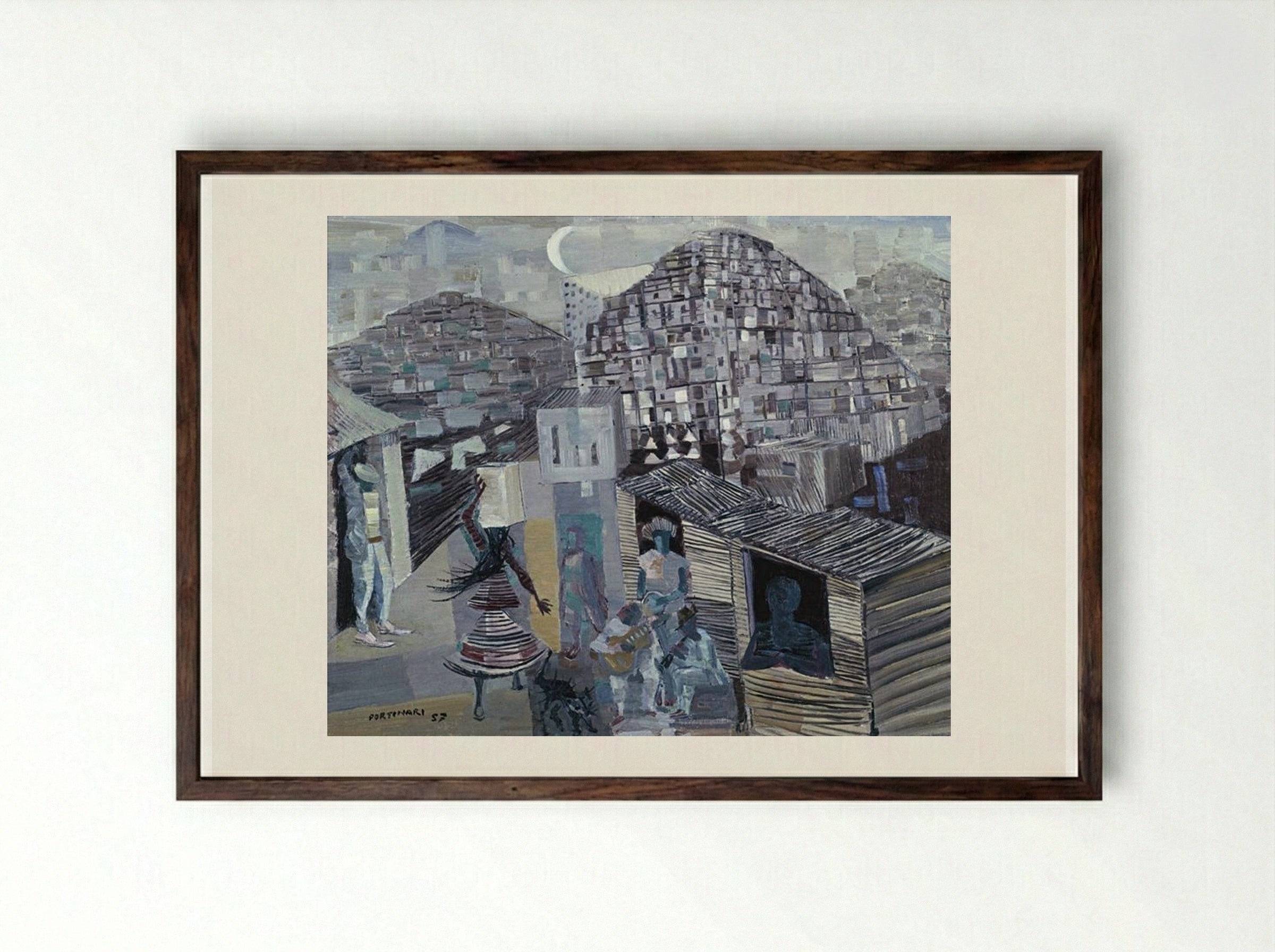 Favelas - Candido Portinari - Framed Print Dark Wood
