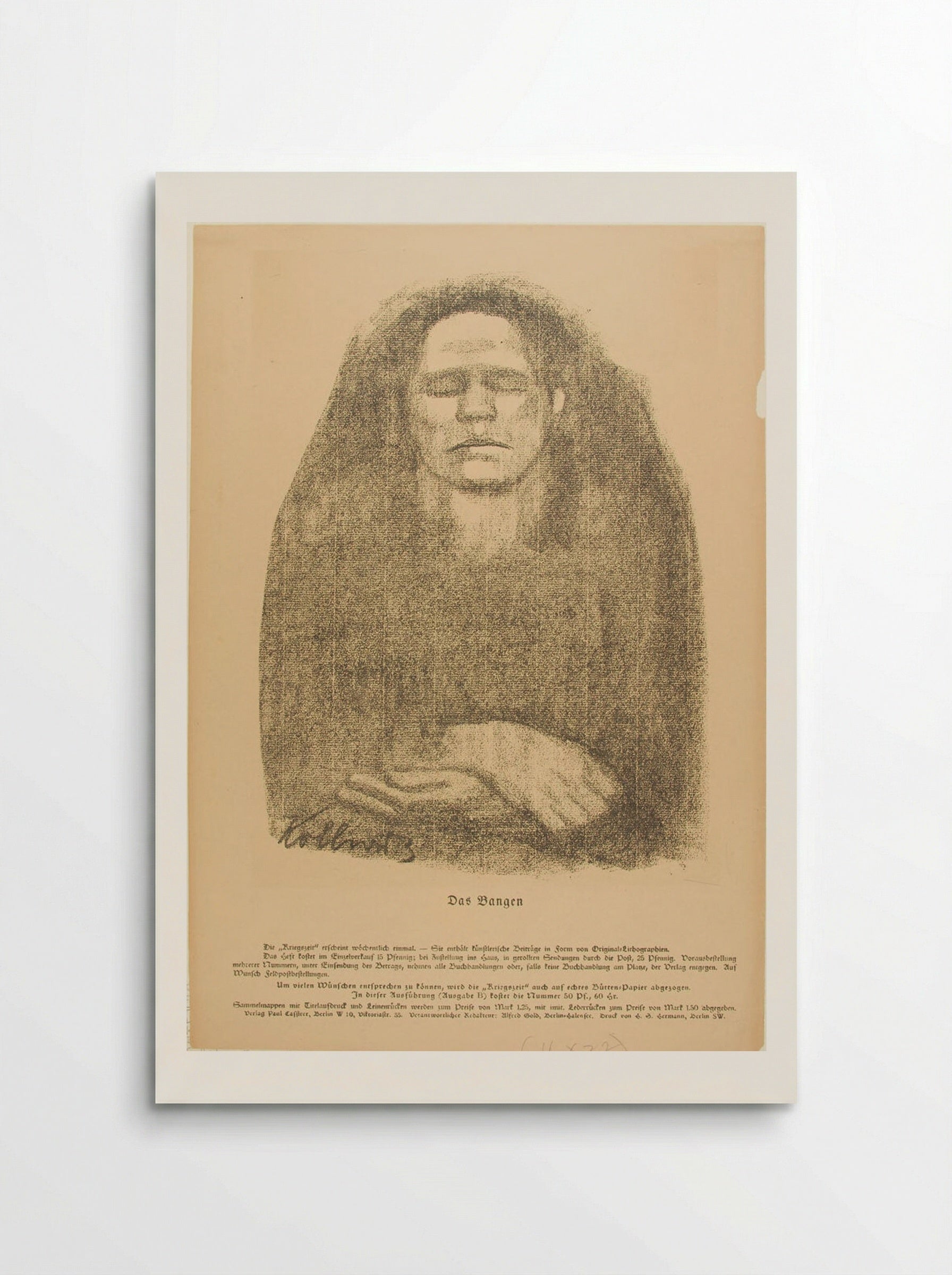 Fear (Das Bangen) - Käthe Kollwitz - Poster