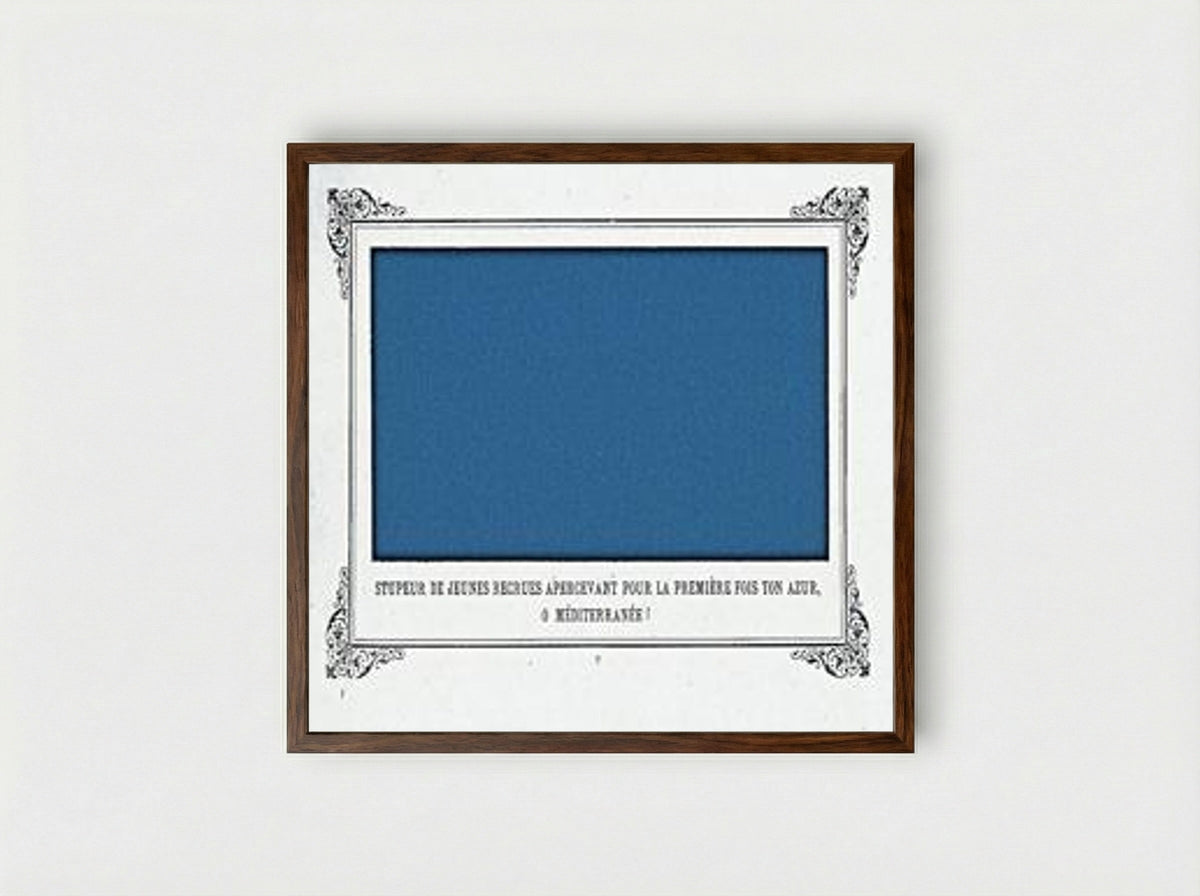 Fear of Navy Recruits Seeing the Mediterranean for the First Time - Alphonse Allais - Framed Print Dark Wood