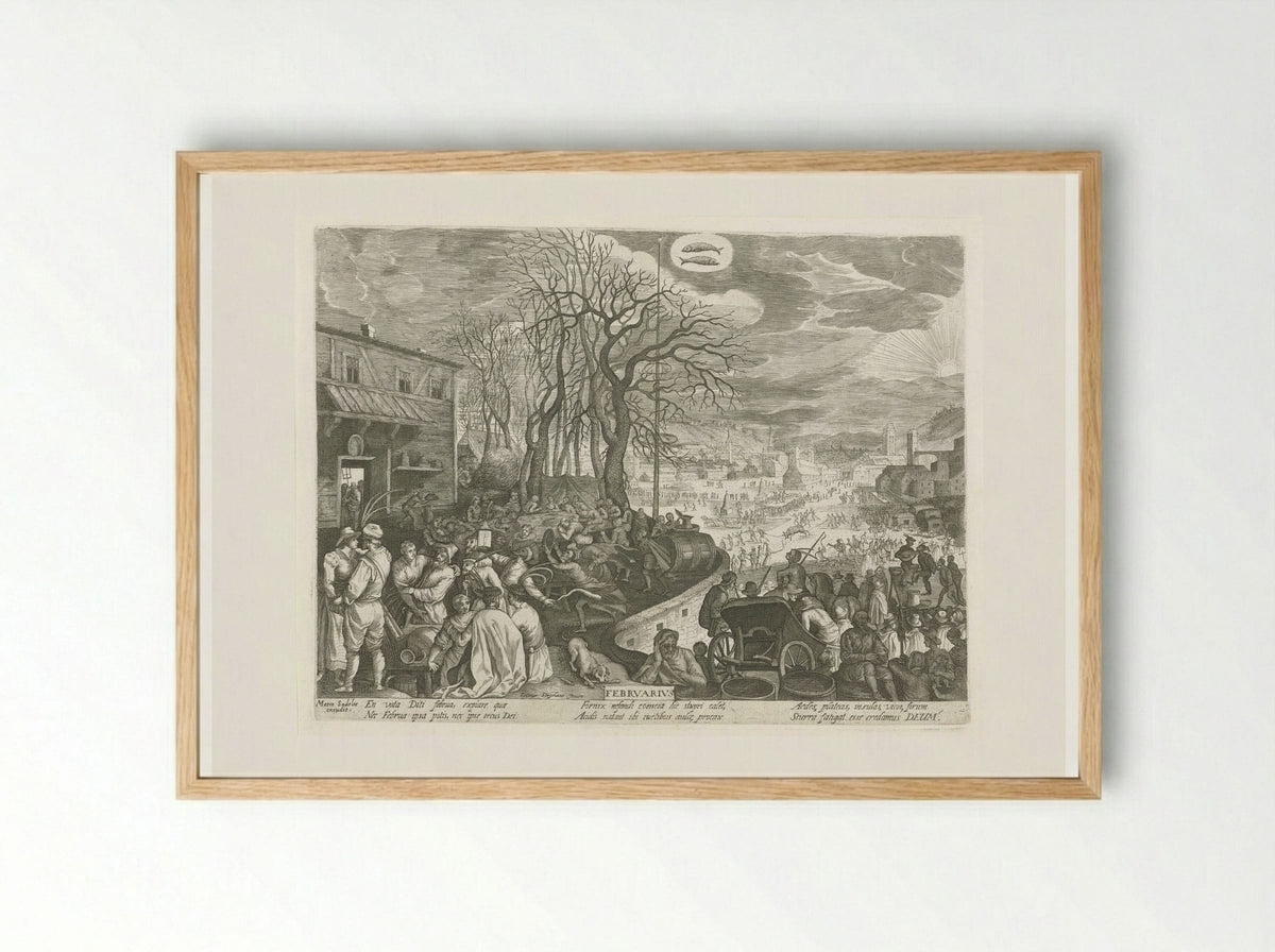 February - Aegidius Sadeler II - Framed Print Wood