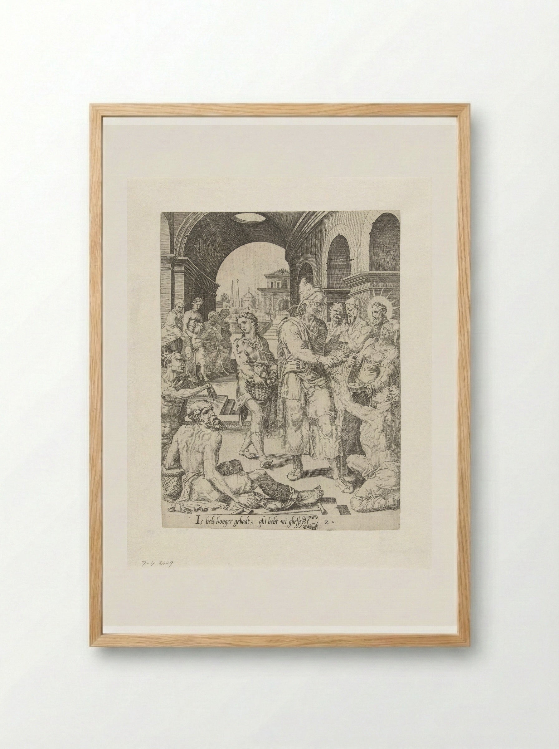 Feeding the Hungry - Dirck Volckertsz. Coornhert - Framed Print Wood