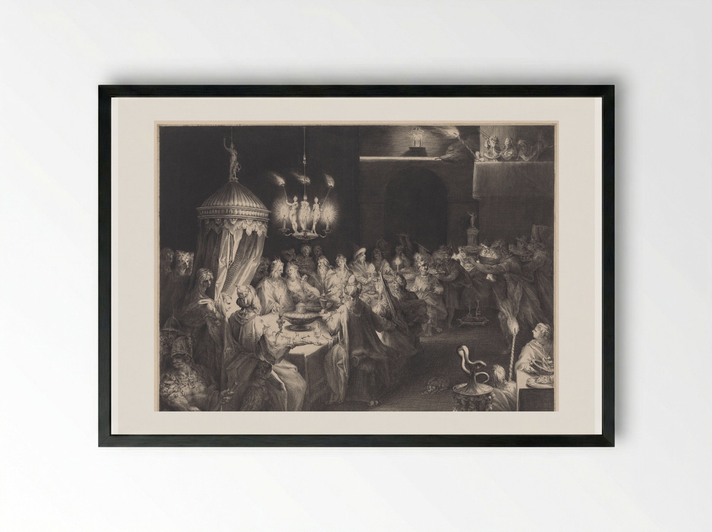 Feestmaal van Belsassar - Jan Harmensz. Muller - Framed Print Black