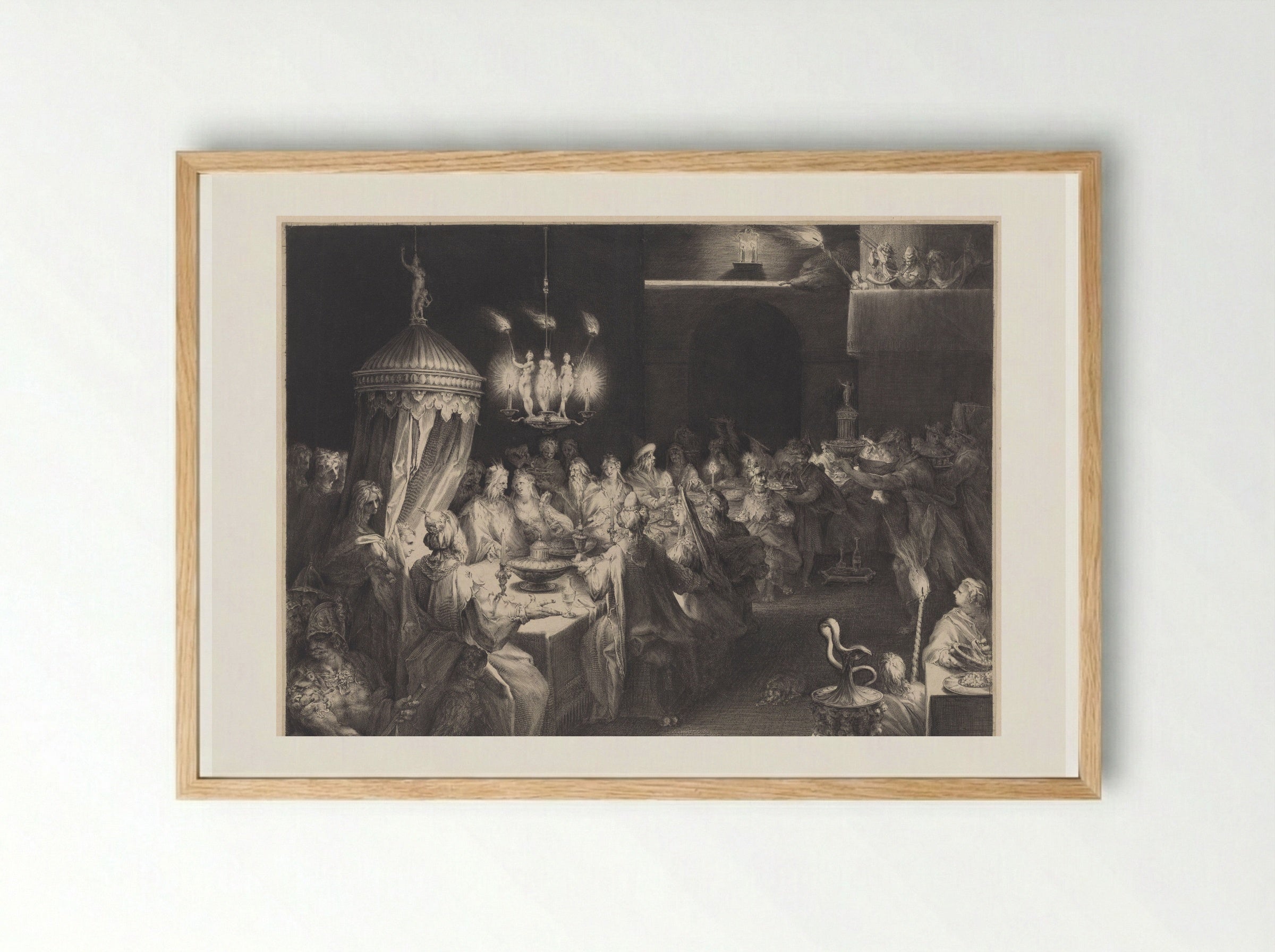 Feestmaal van Belsassar - Jan Harmensz. Muller - Framed Print Wood