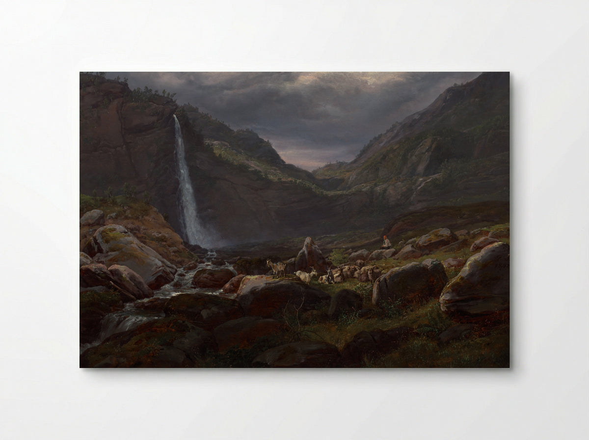 Feige Waterfall (Feigefossen), Lysterfjord, Norway - Johan Christian Clausen Dahl - Poster