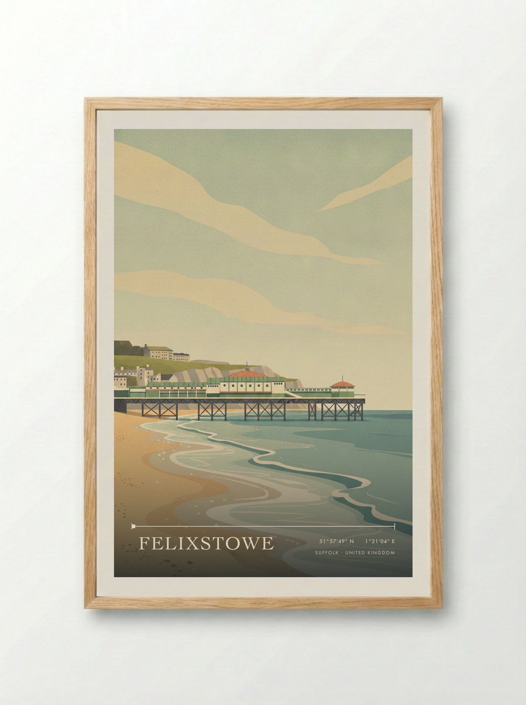 Felixstowe Suffolk United Kingdom Travel Poster - Framed Print Wood