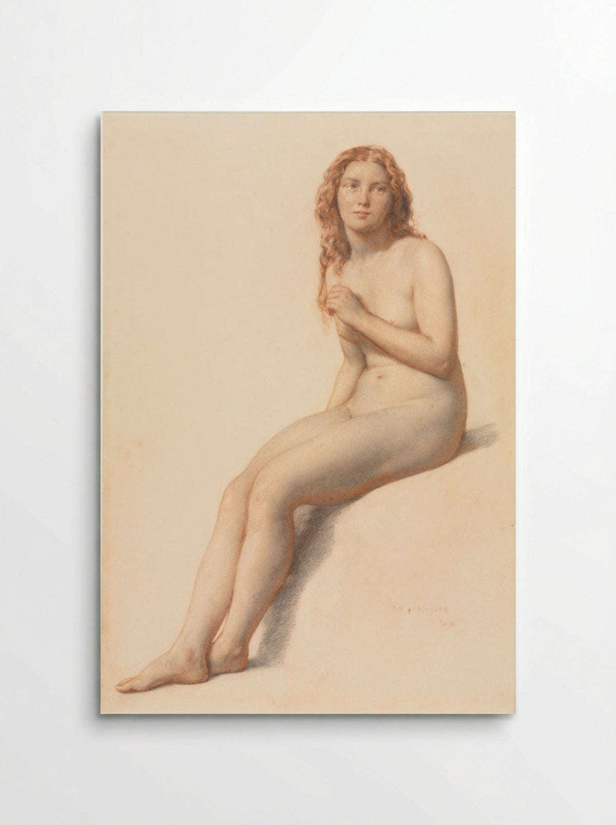 Female Nude, Seated, Three Quarter View from Front - William Mulready - Poster