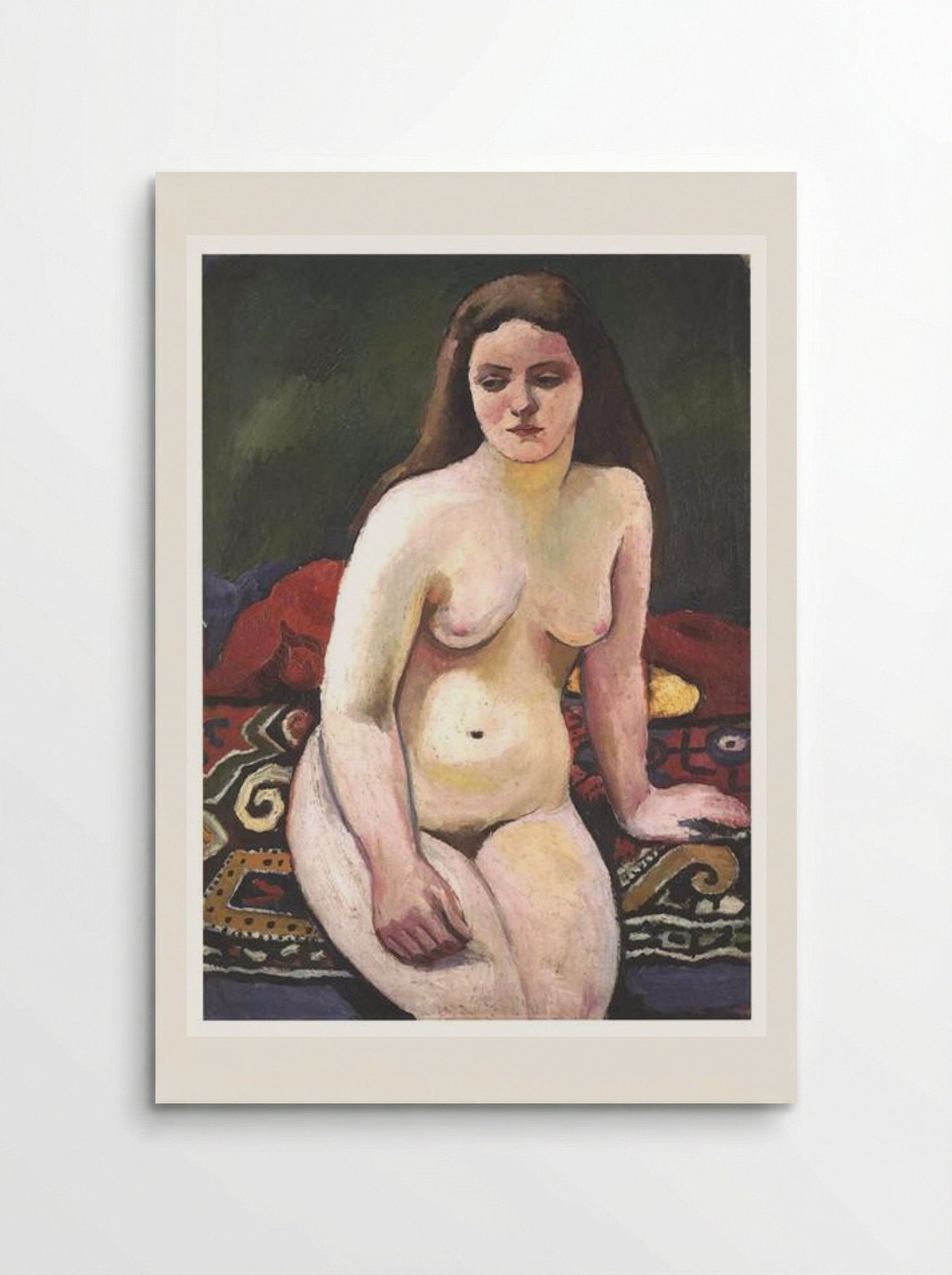 Female Nude on a Patterned Carpet - August Macke - Poster