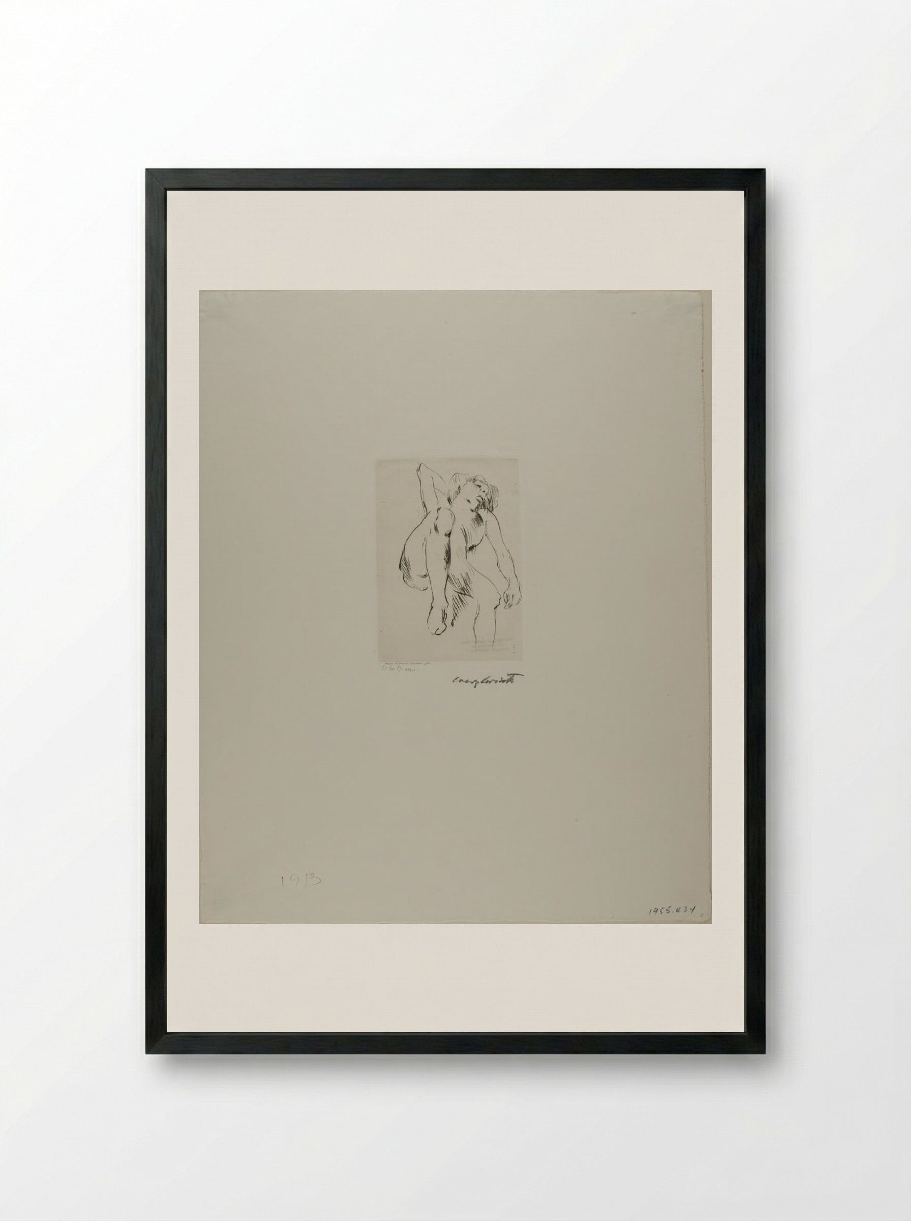 Female Nude - Lovis Corinth - Framed Print Black