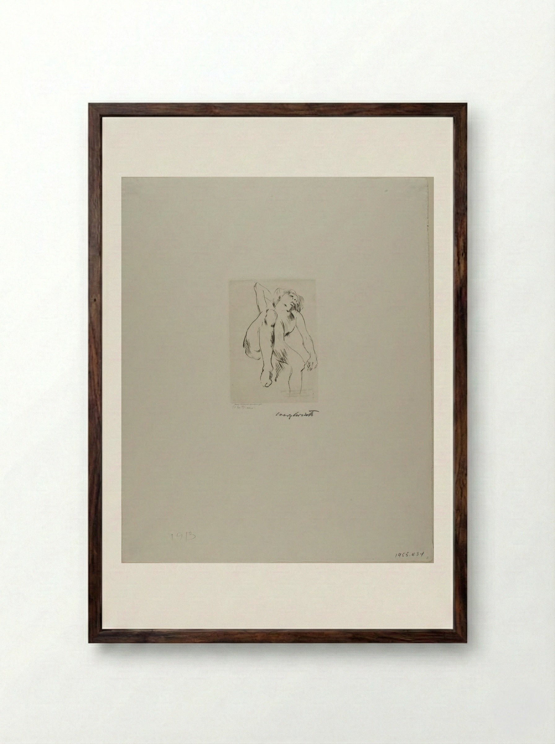 Female Nude - Lovis Corinth - Framed Print Dark Wood