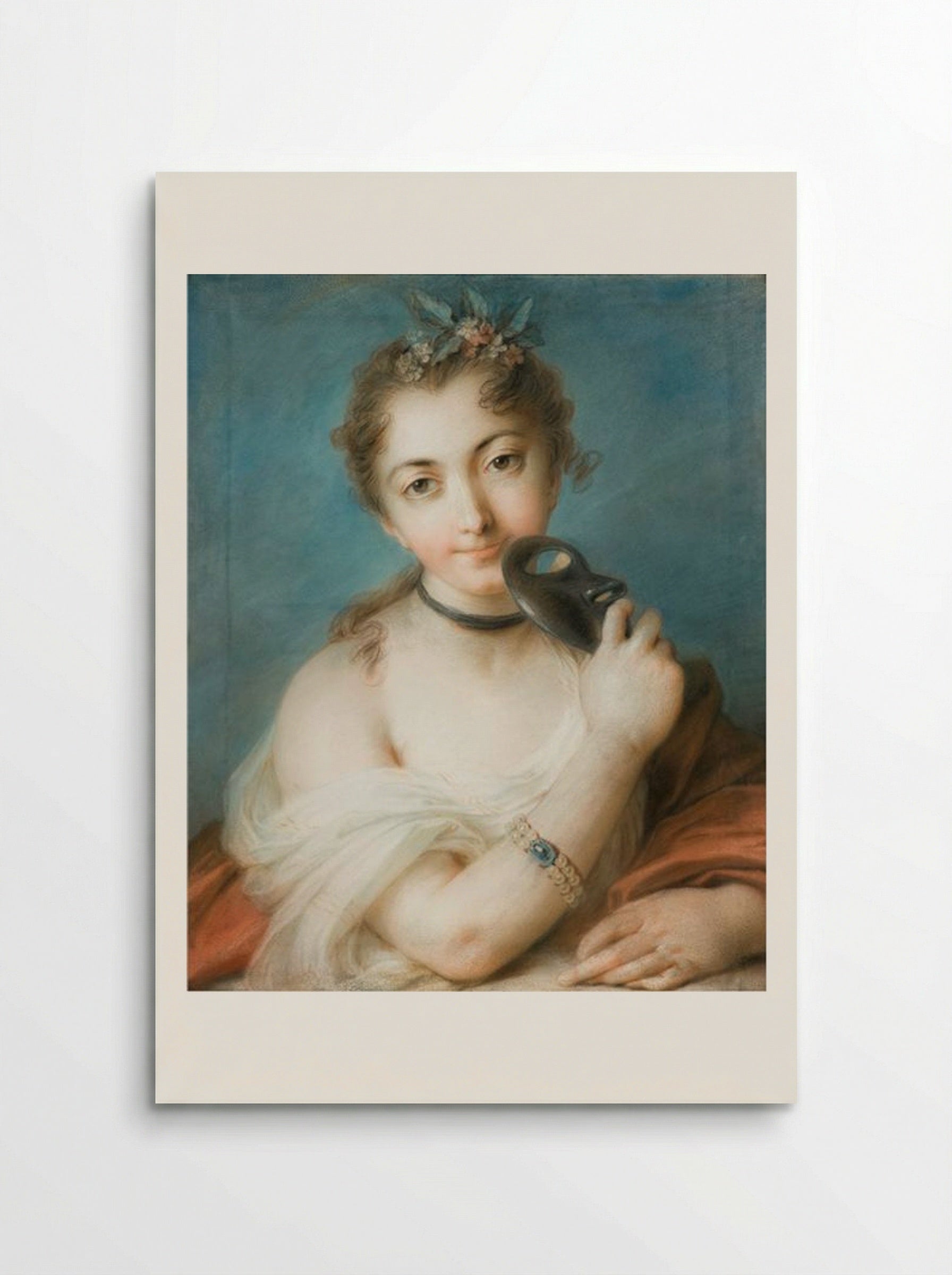Female Portrait with Mask - Rosalba Carriera - Poster
