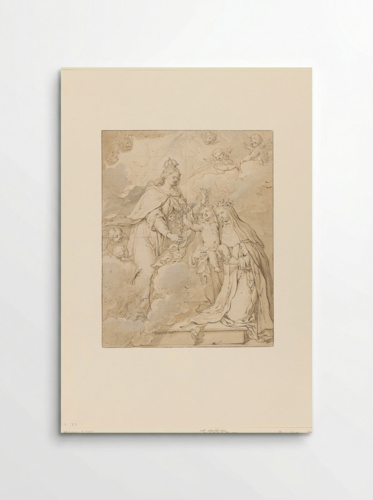 Female Saint with the Christ Child and the Virgin Mary - Peter van Lint - Poster