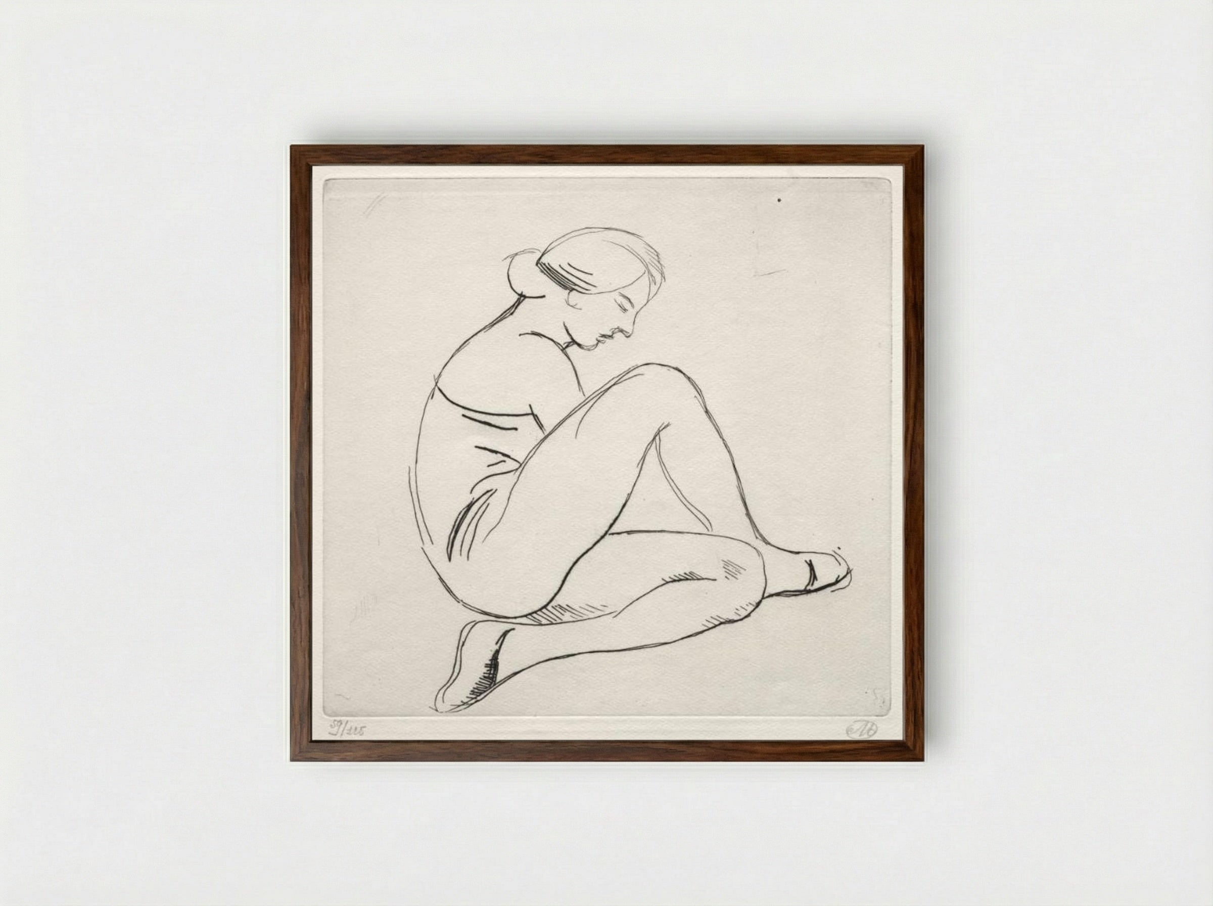 Femme Assise - Aristide Maillol - Framed Print Dark Wood