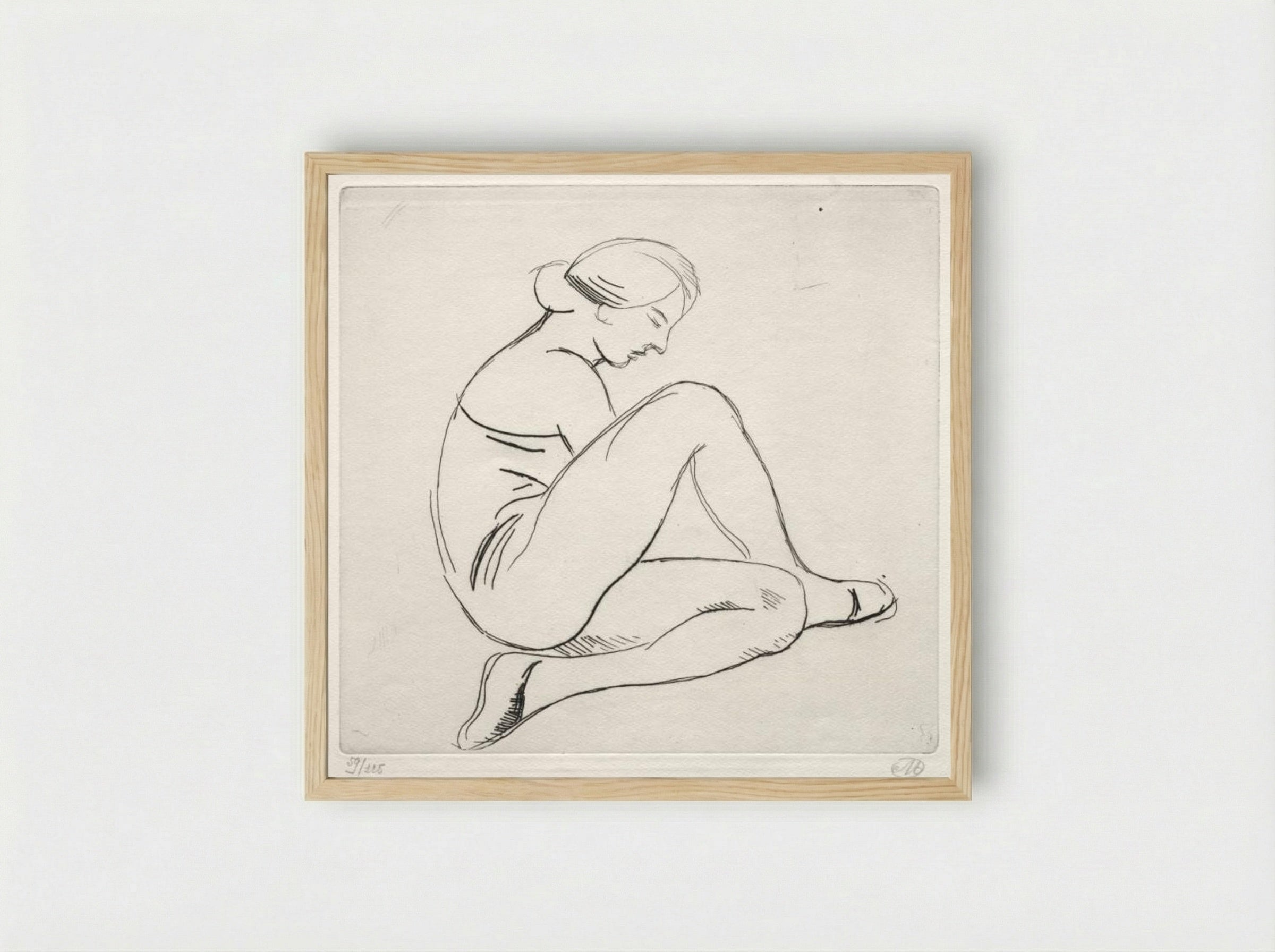 Femme Assise - Aristide Maillol - Framed Print Wood