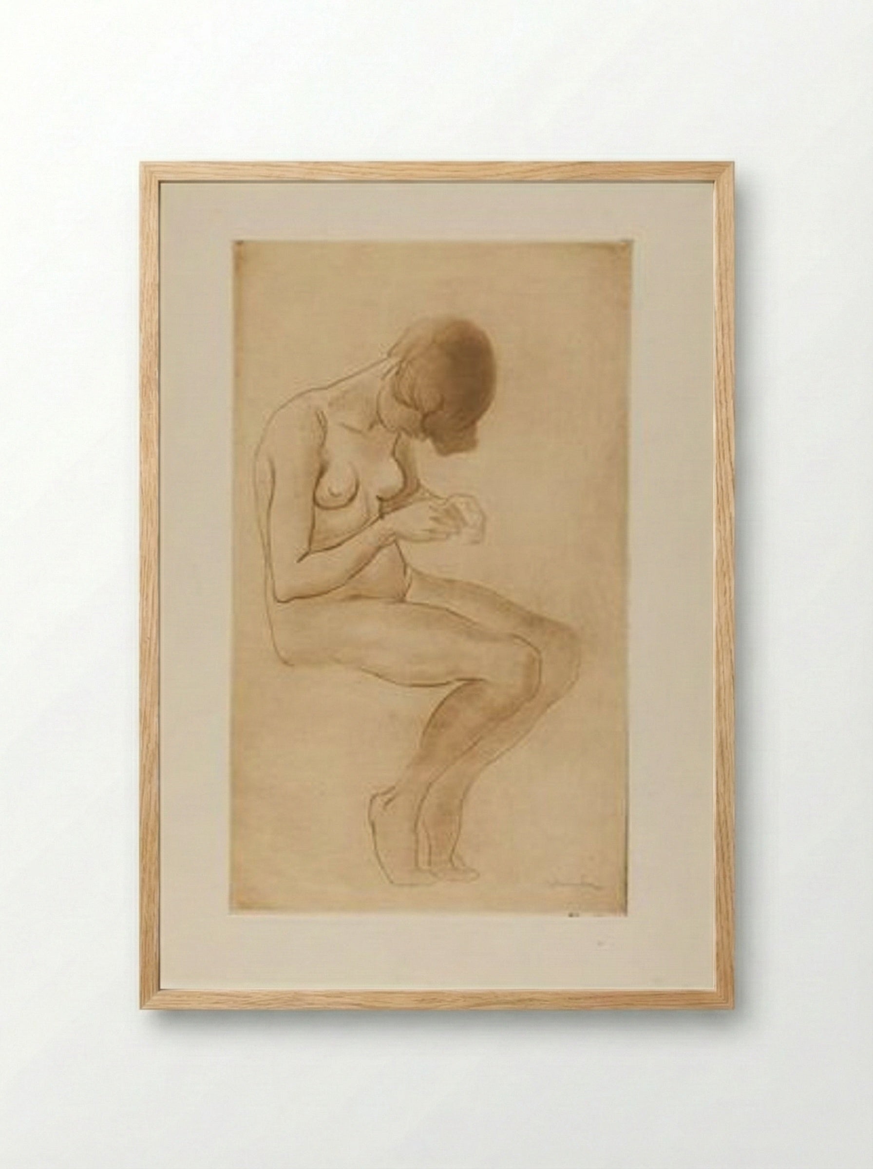 Femme Se Faisant Les Ongles - Théophile Steinlen - Framed Print Wood