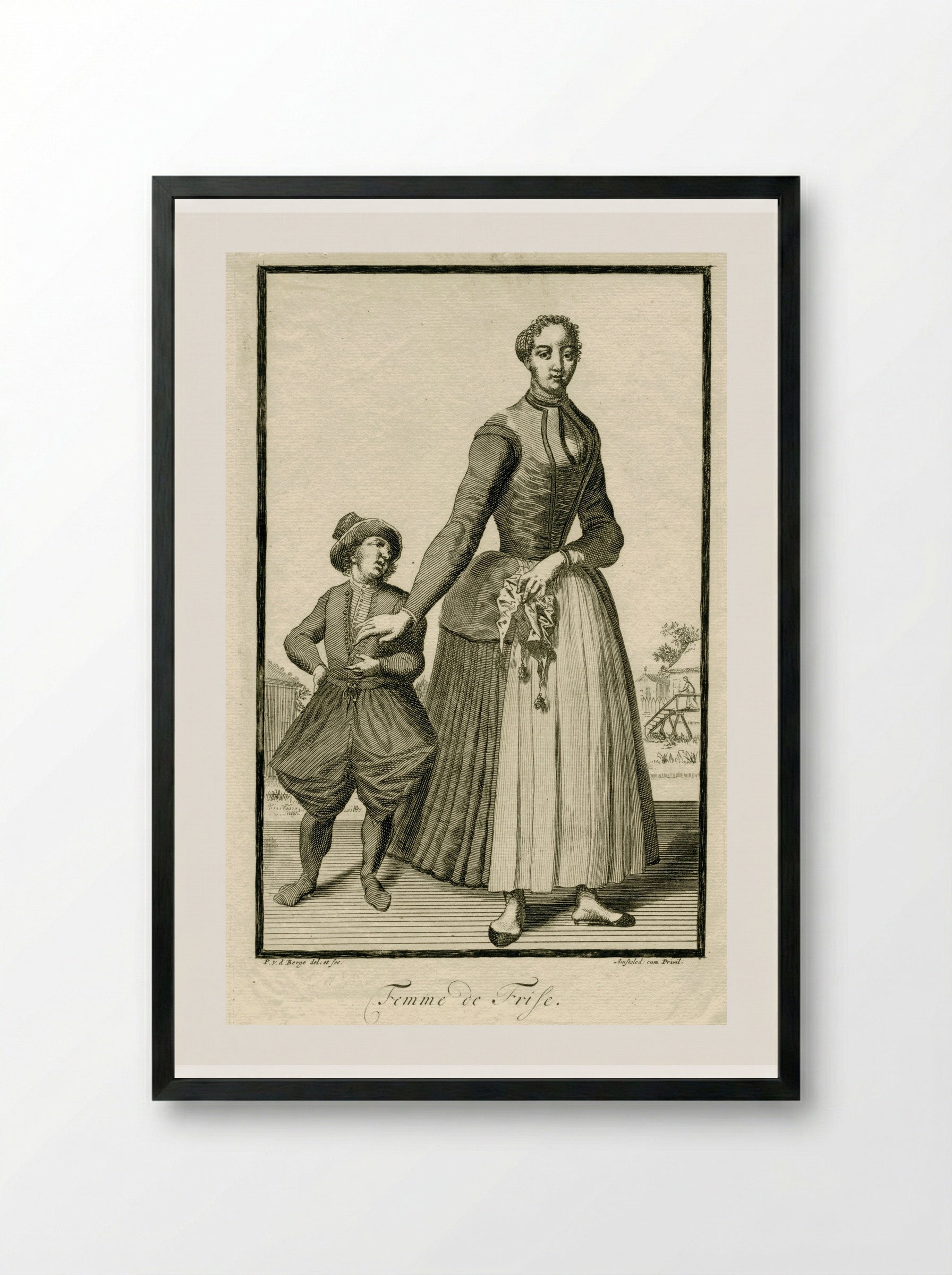 Femme de Frise (Woman from Friesland) - Pieter van den Berge - Framed Print Black