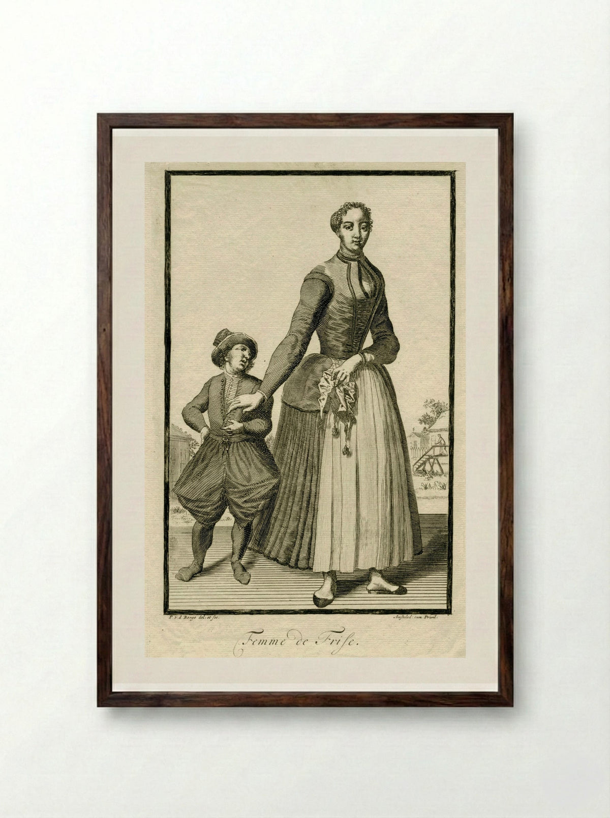 Femme de Frise (Woman from Friesland) - Pieter van den Berge - Framed Print Dark Wood