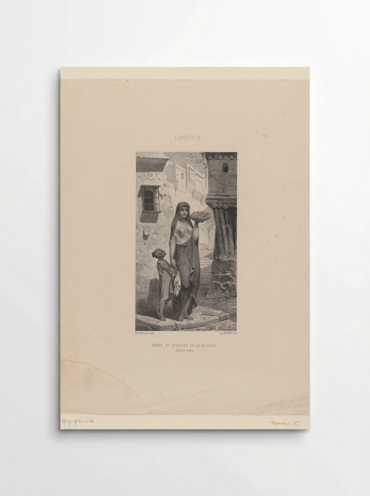 Femme du quartier de la Kasbah, Alger - C. Mariani - Poster