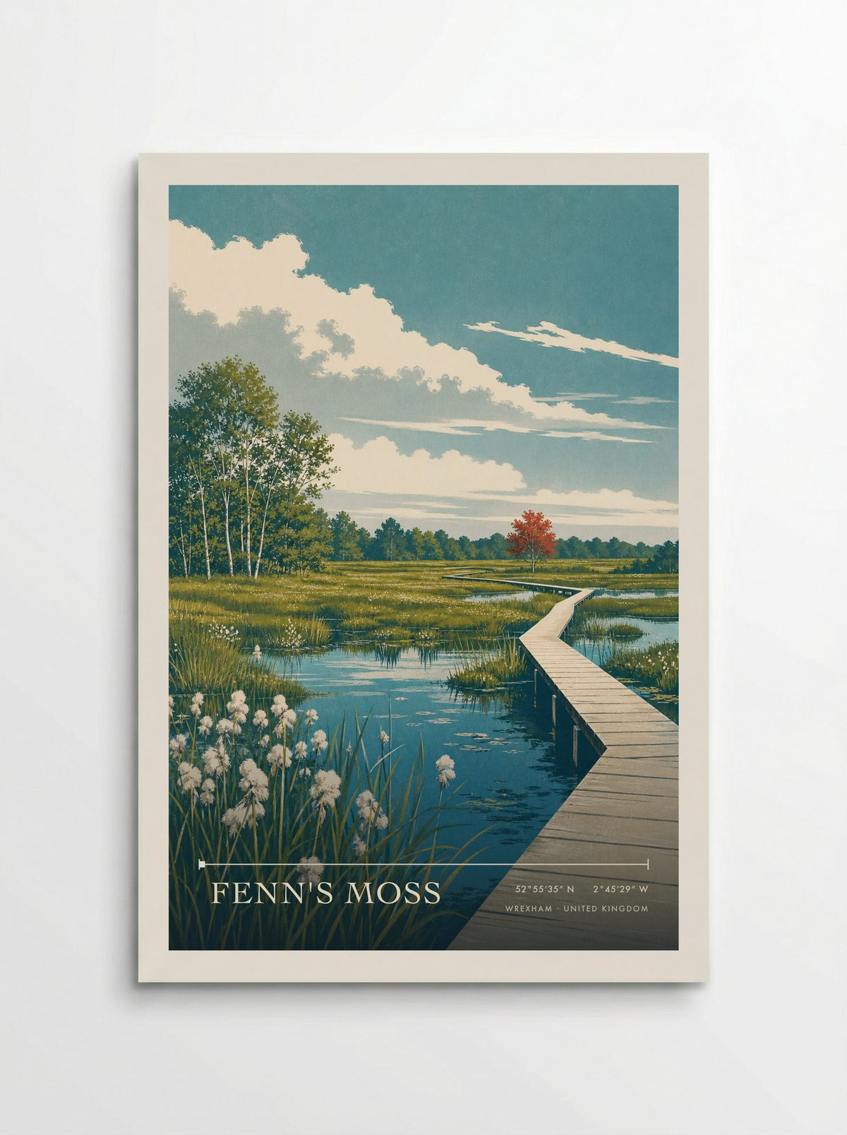 Fenn's Moss Wrexham United Kingdom Travel Poster - Poster