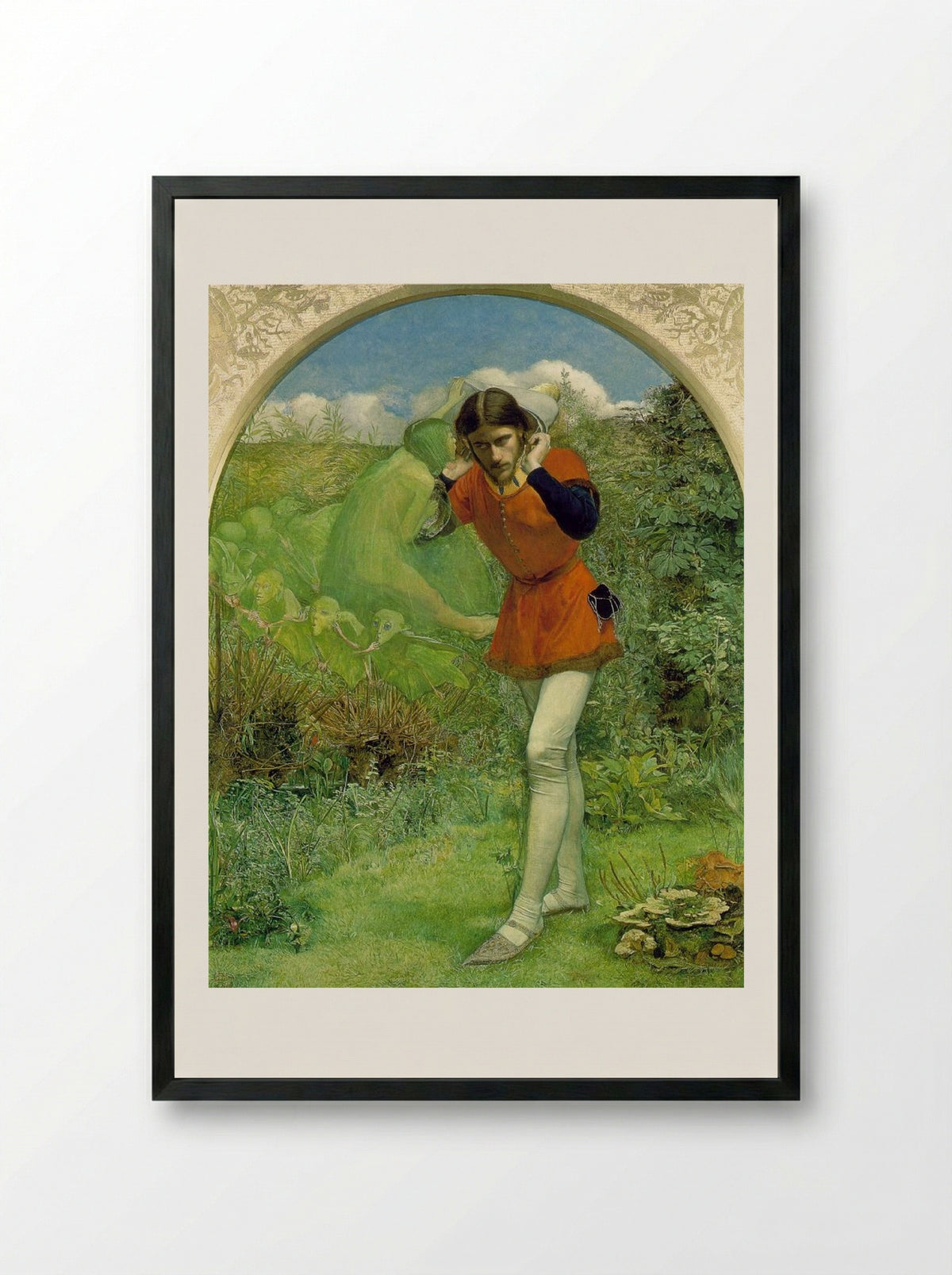 Ferdinand Lured by Ariel - John Everett Millais - Framed Print Black