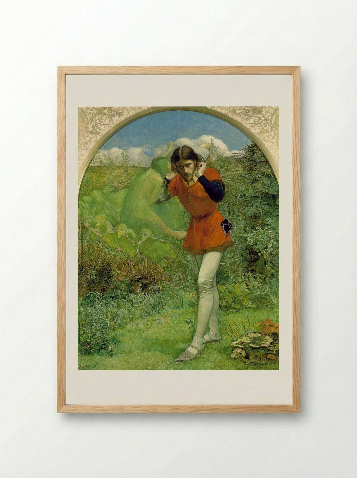 Ferdinand Lured by Ariel - John Everett Millais - Framed Print Wood