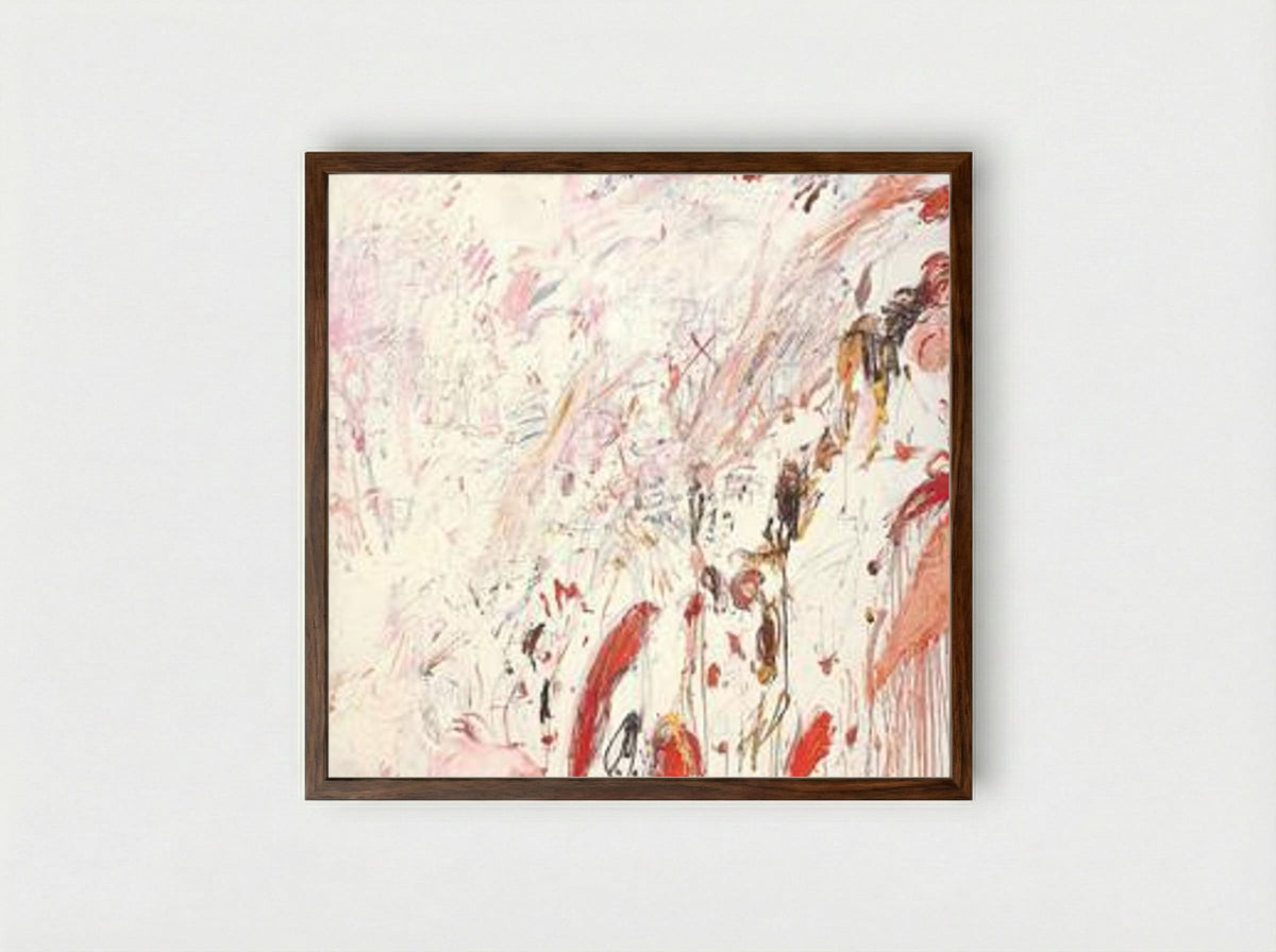 Ferragosto III - Cy Twombly - Framed Print Dark Wood
