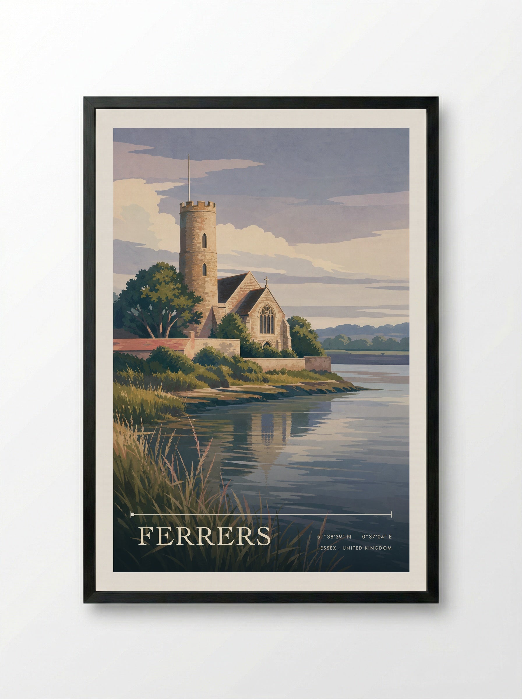 Ferrers Essex United Kingdom Travel Poster - Framed Print Black