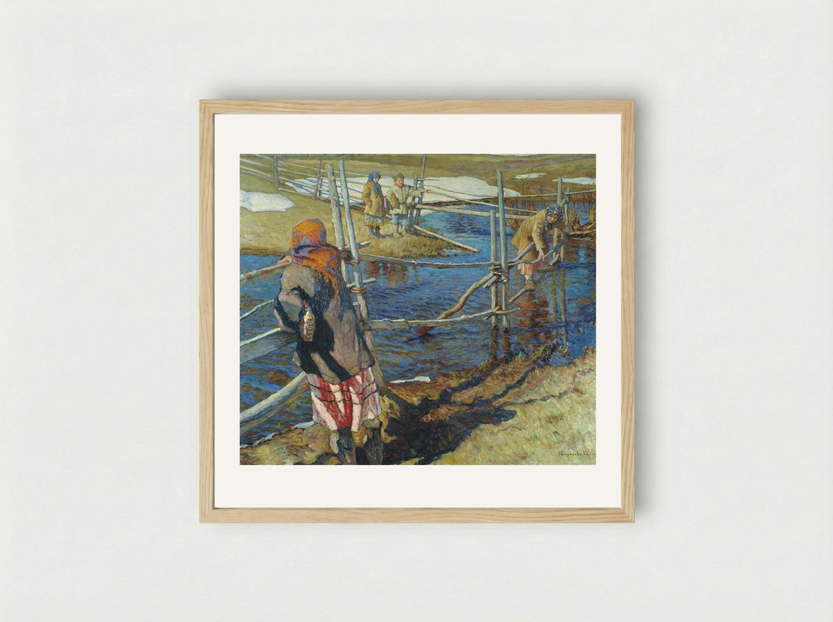 Ferriage - Nikolay Bogdanov-Belsky - Framed Print Wood