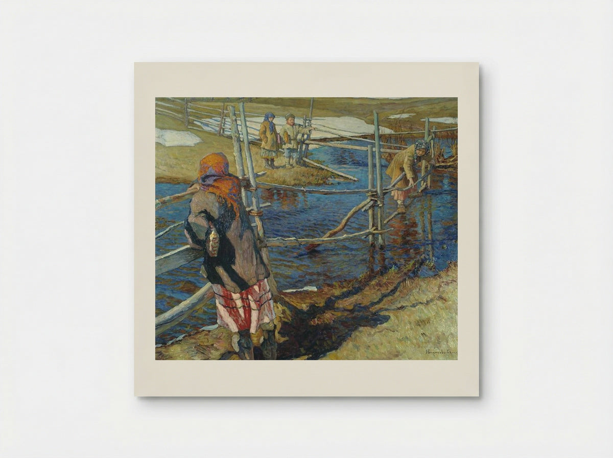 Ferriage - Nikolay Bogdanov-Belsky - Poster