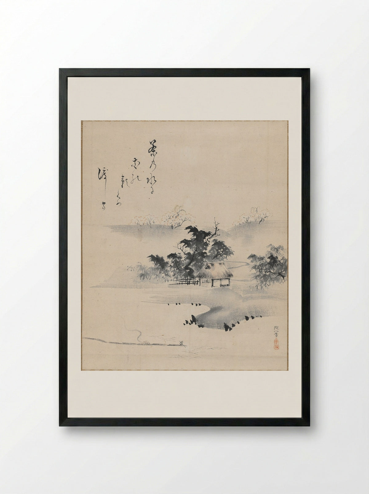 Ferryman (Watashi-mori zu) - Sakai Hōitsu - Framed Print Black
