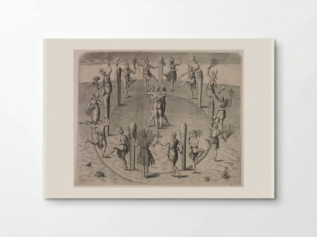 Festival Dance of the Virginians - Theodor de Bry - Poster