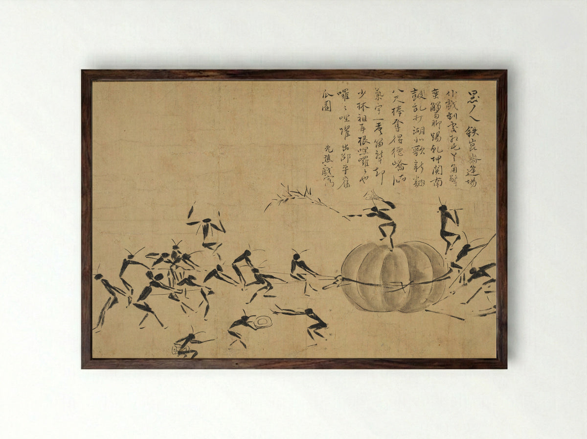 Festival of Insects - Motsurin Jōtō - Framed Print Dark Wood