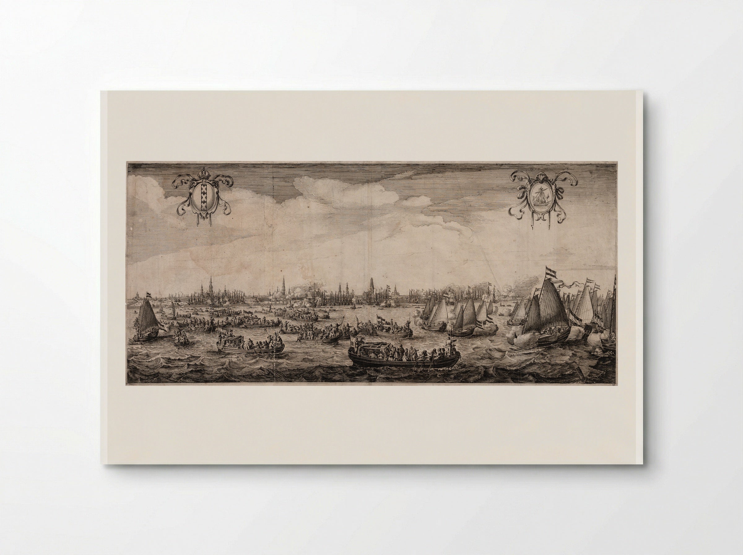 Festive Procession of Ships Before Amsterdam - Salomon Savery - Poster