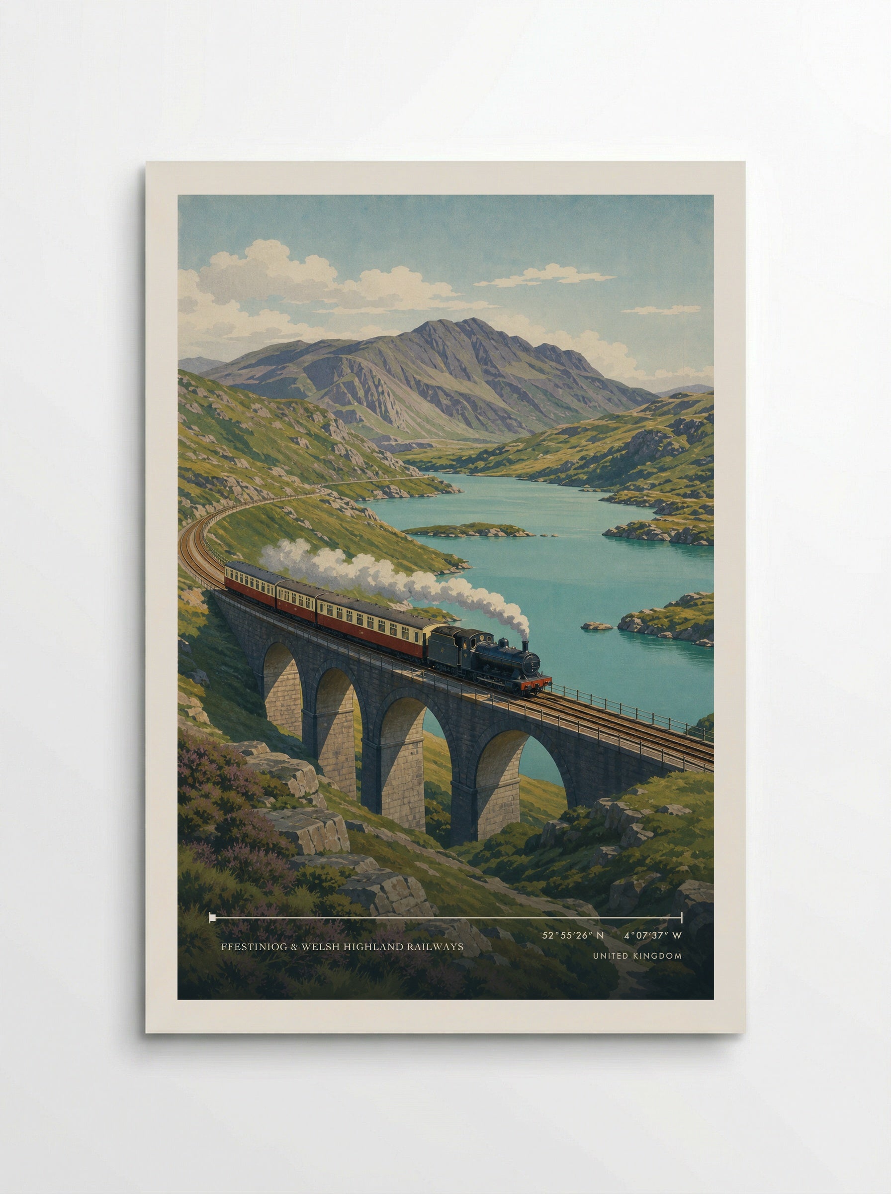 Ffestiniog & Welsh Highland Railways United Kingdom Travel Poster - Poster