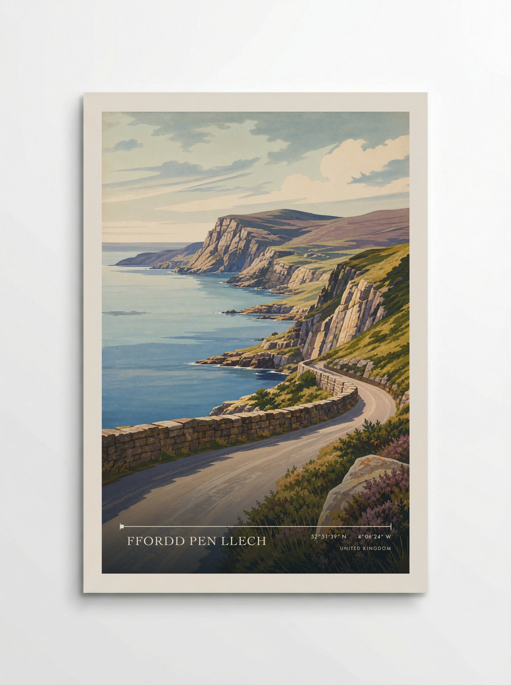 Ffordd Pen Llech United Kingdom Travel Poster - Poster