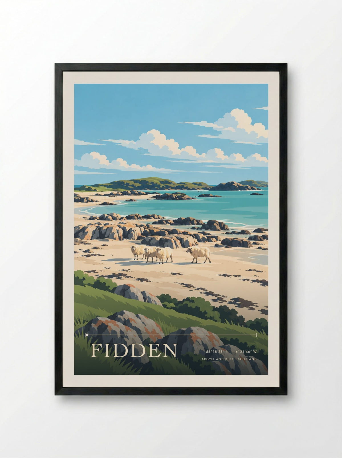 Fidden, Argyll and Bute | Travel Poster - Framed Print Black