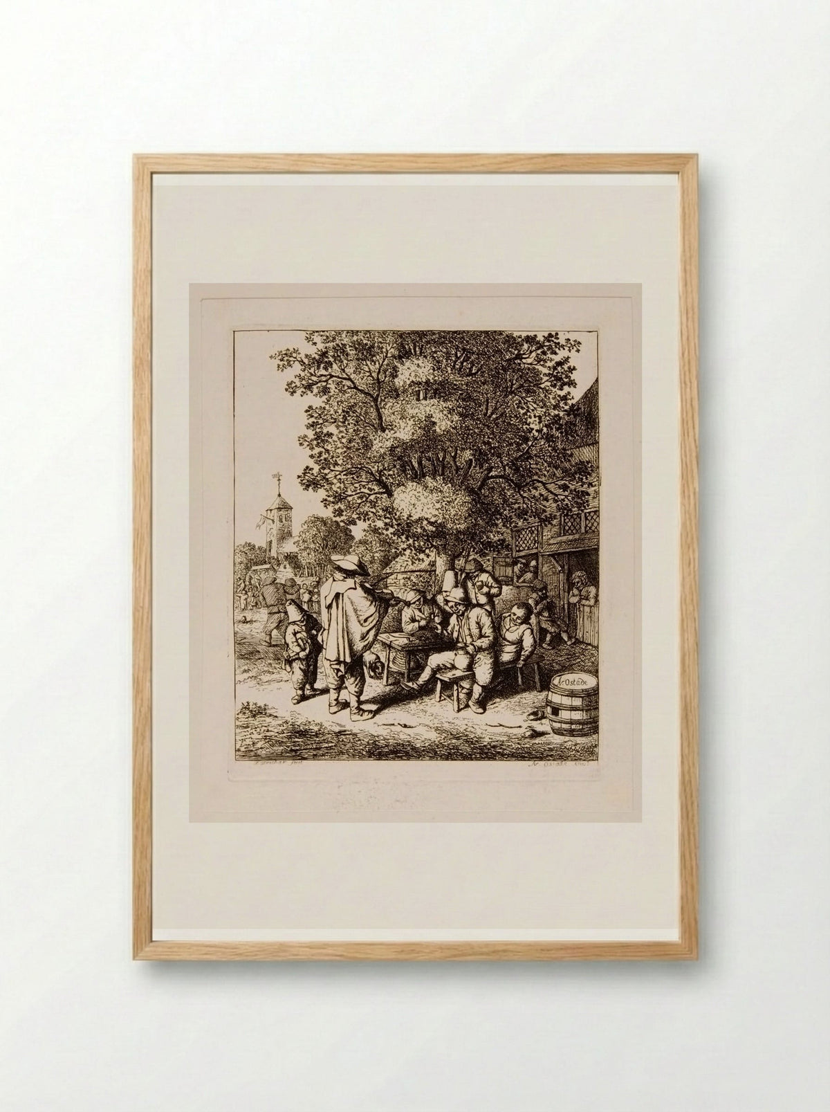Fiddler and Hurdy-gurdy Boy - David Deuchar - Framed Print Wood