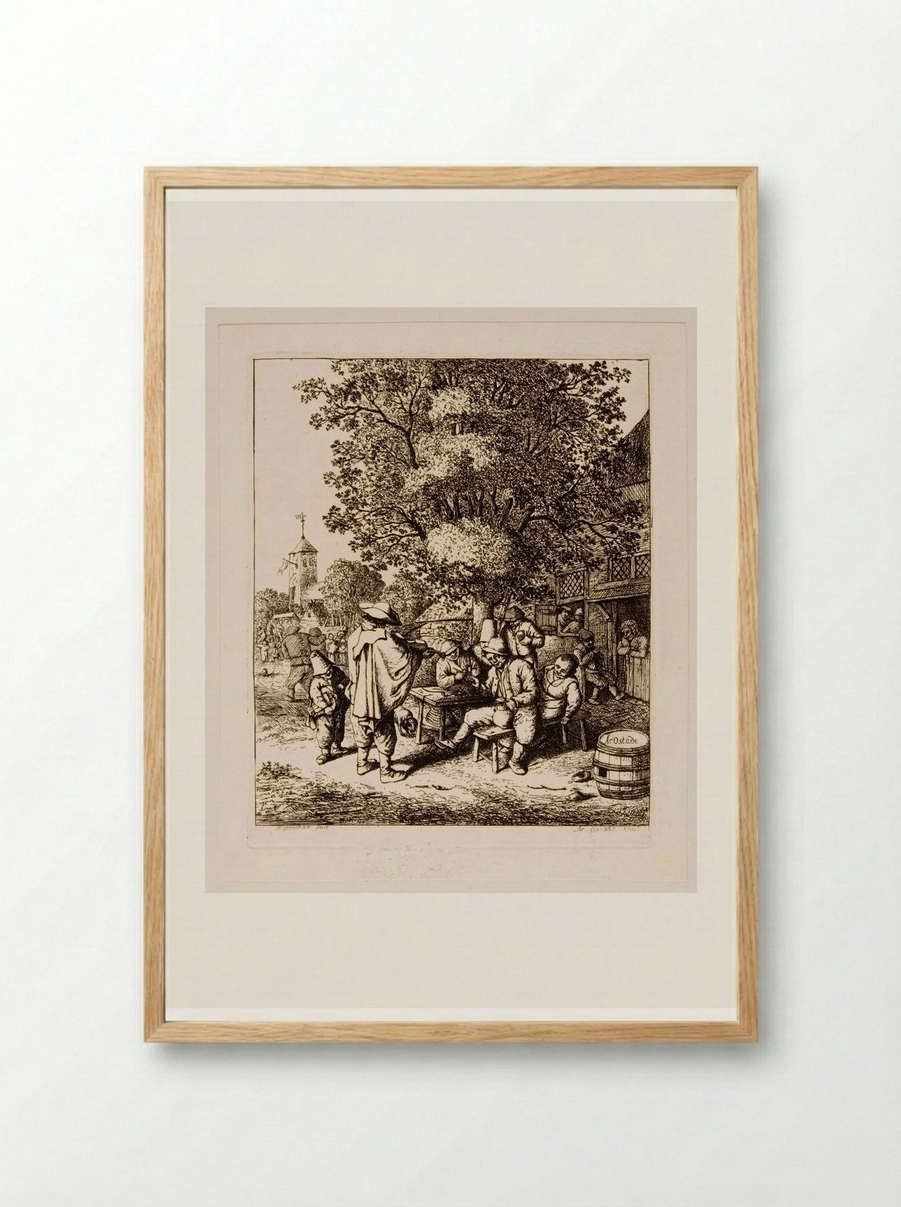 Fiddler and Hurdy-gurdy Boy - David Deuchar - Framed Print Wood