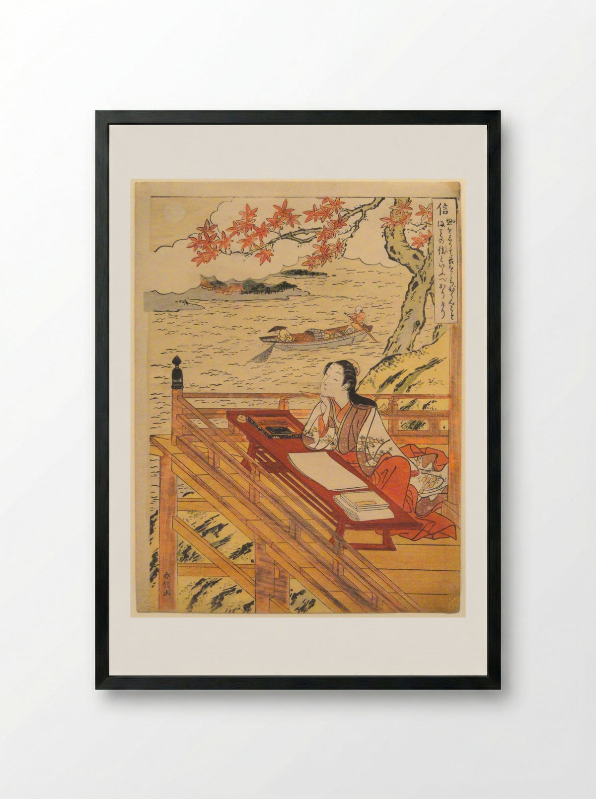 Fidelity (Shin), from the series Five Cardinal Virtues - Suzuki Harunobu - Framed Print Black