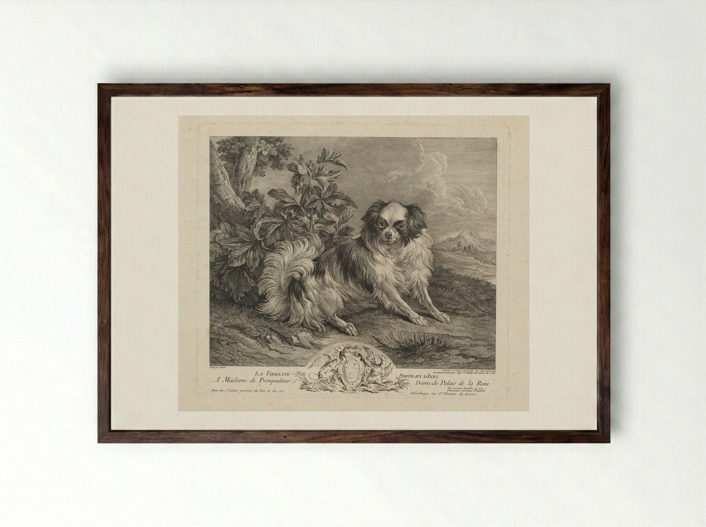 Fidelity, or Portrait of Ines - Augustin de Saint-Aubin - Framed Print Dark Wood