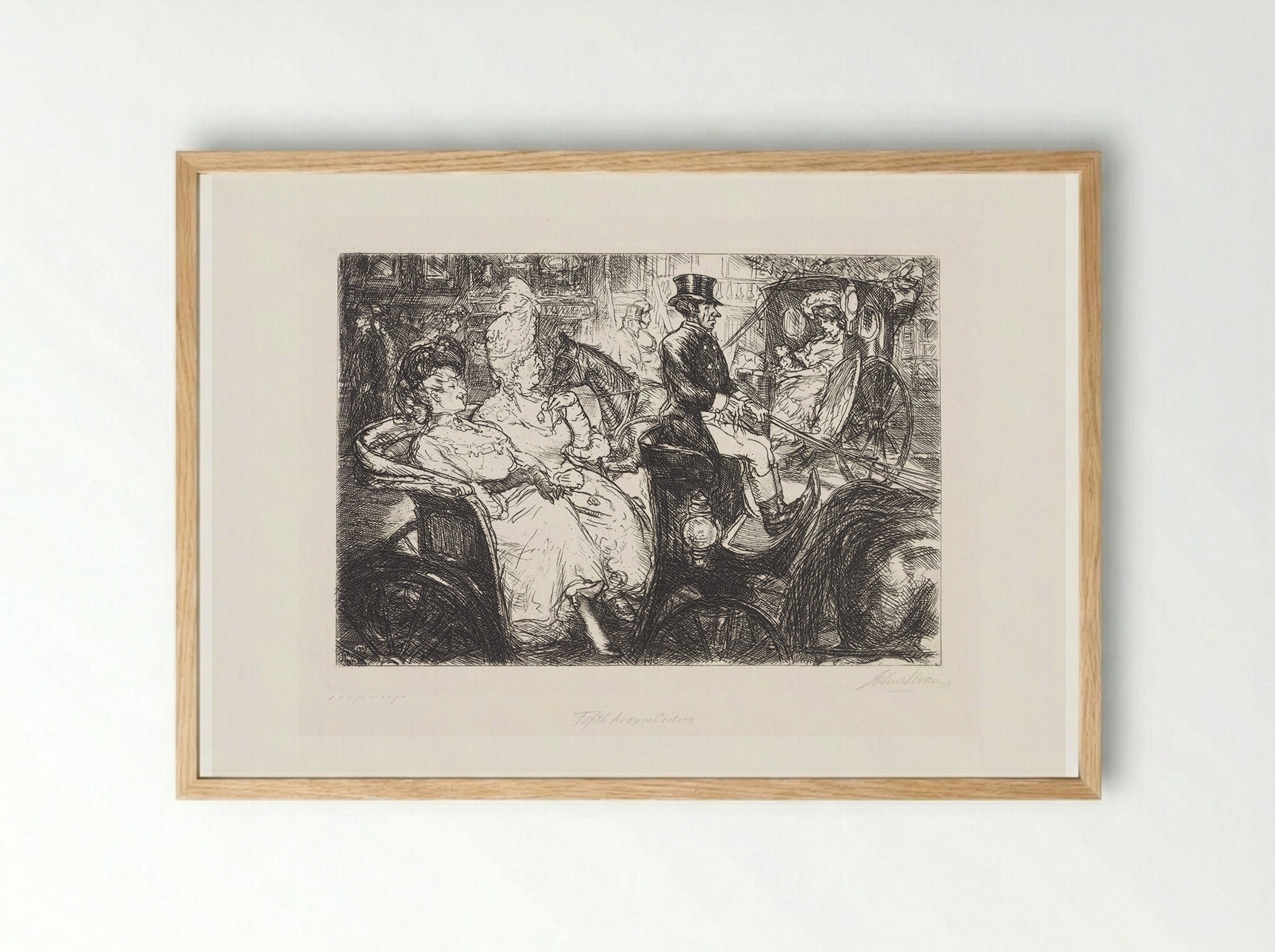 Fifth Avenue Critics - John French Sloan - Framed Print Wood