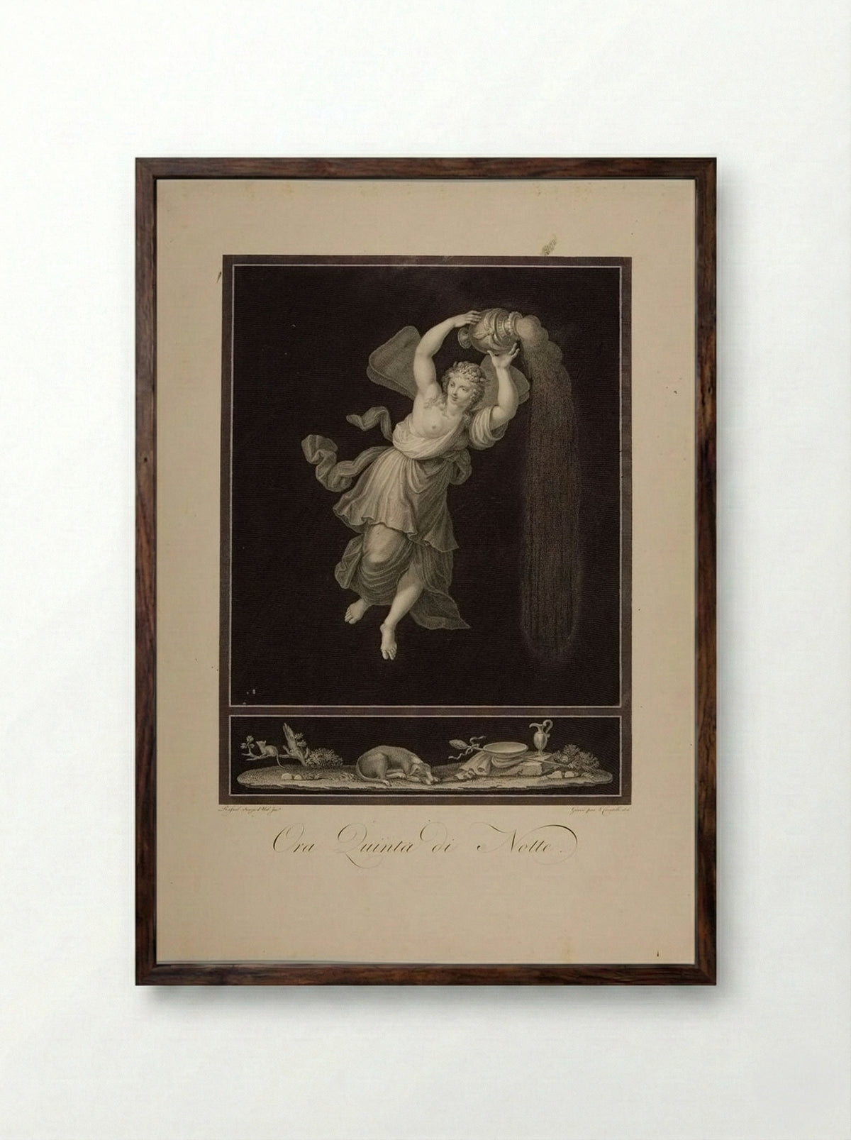 Fifth hour of night - Louis Croutelle - Framed Print Dark Wood