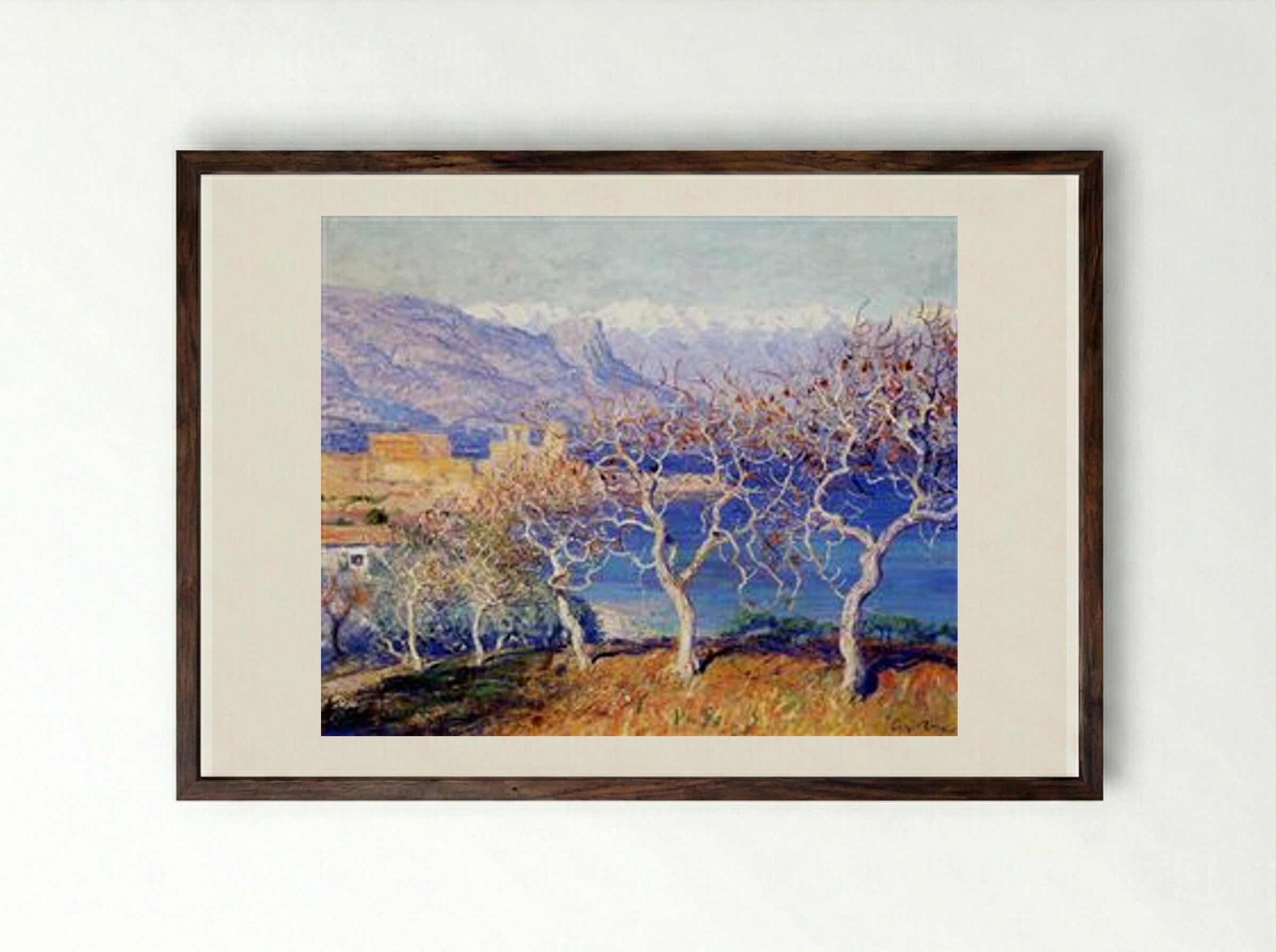 Fig Trees, Antibes - Guy Rose - Framed Print Dark Wood