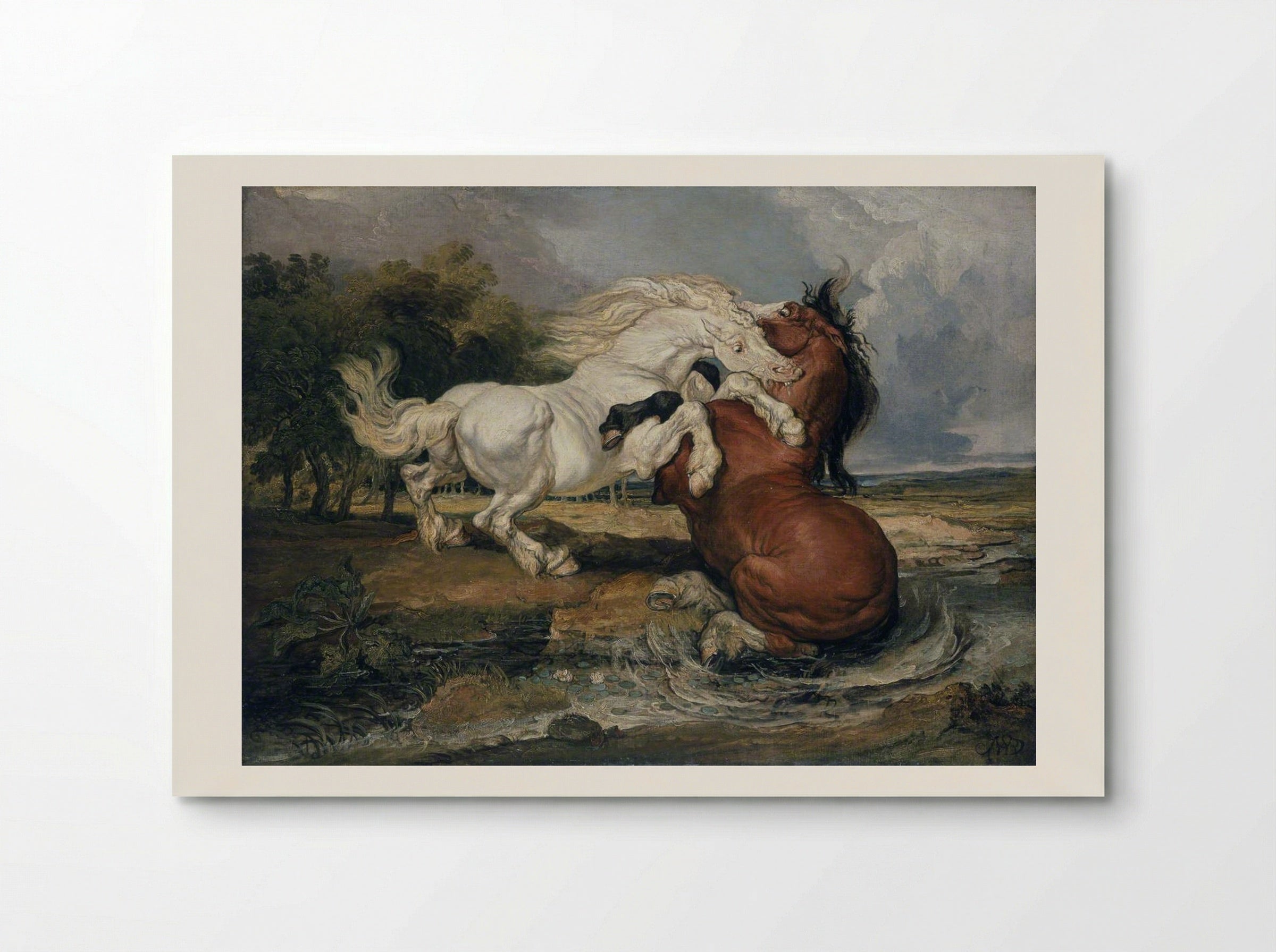 Fighting Horses - James Ward - Poster
