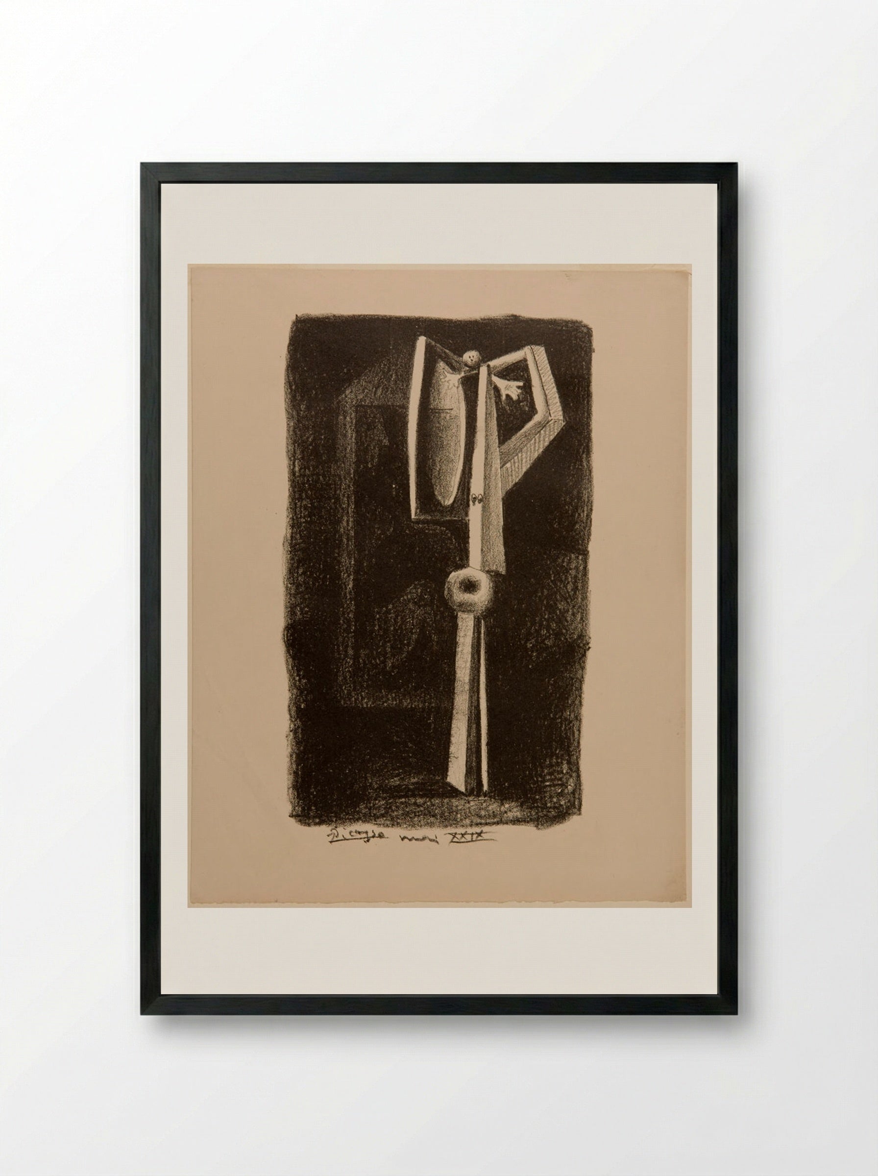 Figure, Bather in the Hut - Pablo Picasso - Framed Print Black