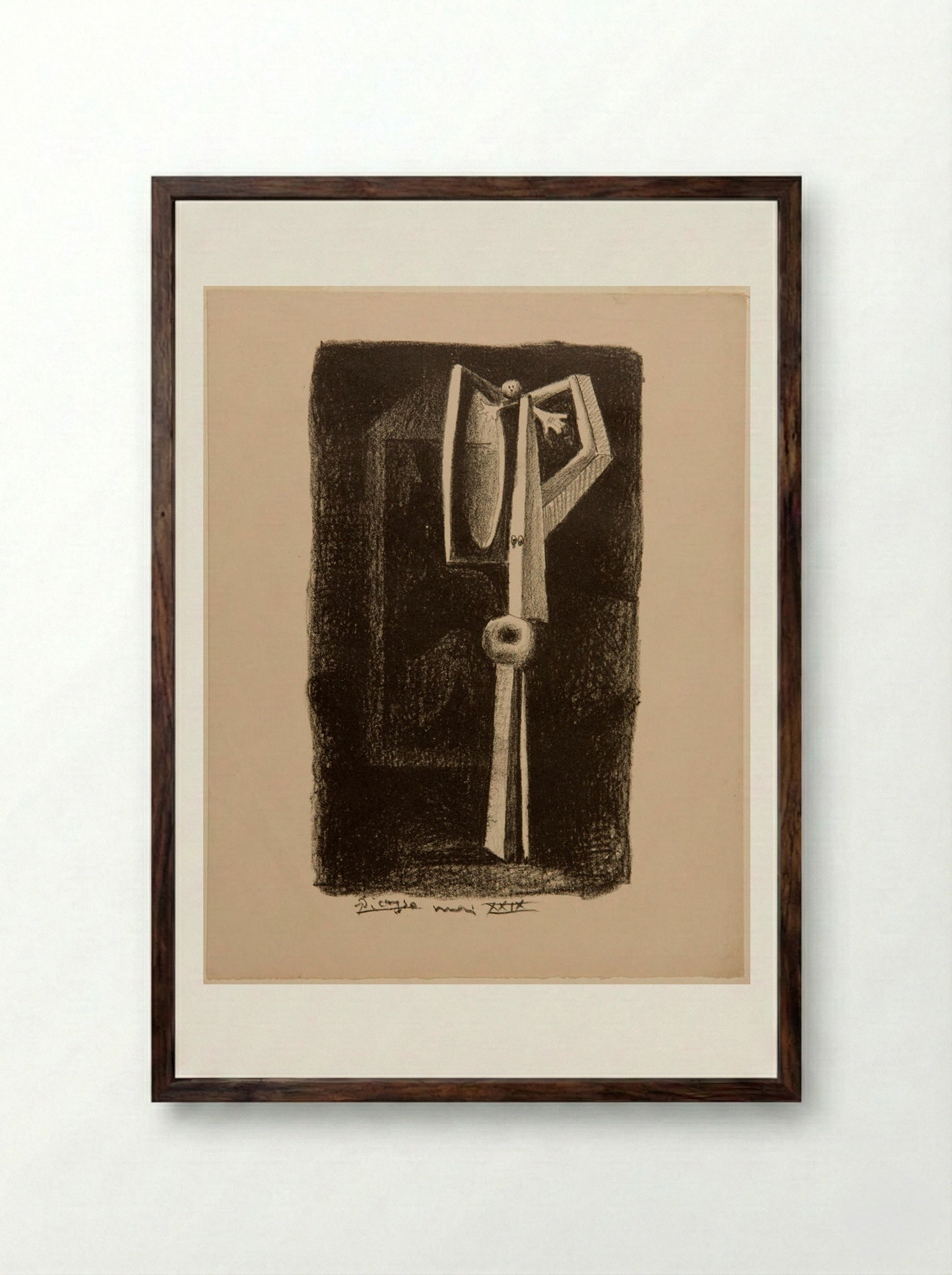 Figure, Bather in the Hut - Pablo Picasso - Framed Print Dark Wood