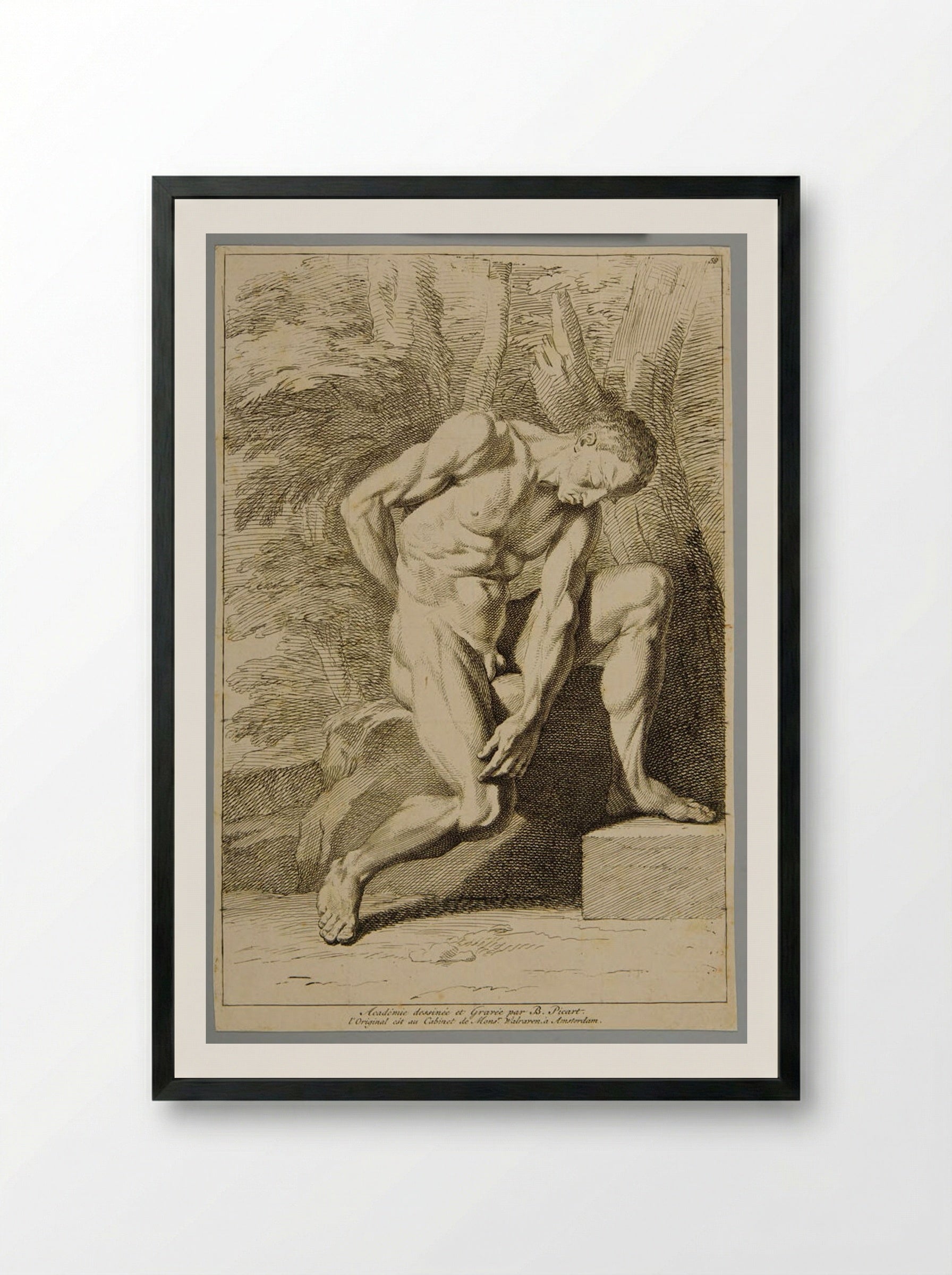 Figure of a Man - Bernard Picart - Framed Print Black